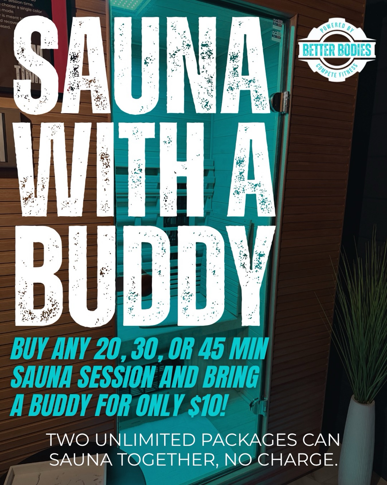 Your new favorite way to unwind just got better! ♨️
Sauna time doesn’t have to be solo anymore… bring your person and make it part of your routine.
Buy any 20, 30, or 45 minute sauna session and your buddy joins for just $10! 💪
Whether you’re recovering, de-stressing, or just want a reset… this is your sign to grab a buddy and enjoy some sauna time.
New here? Come check out Better Bodies and see everything else we have to offer… from group classes to recovery and a community that actually makes you want to come back. Grab your FREE 7-day gym pass through the link in our bio! 😁
#betterbodiesomaha #omahagyms #gymtime #omahafitness #omahalocalbusiness