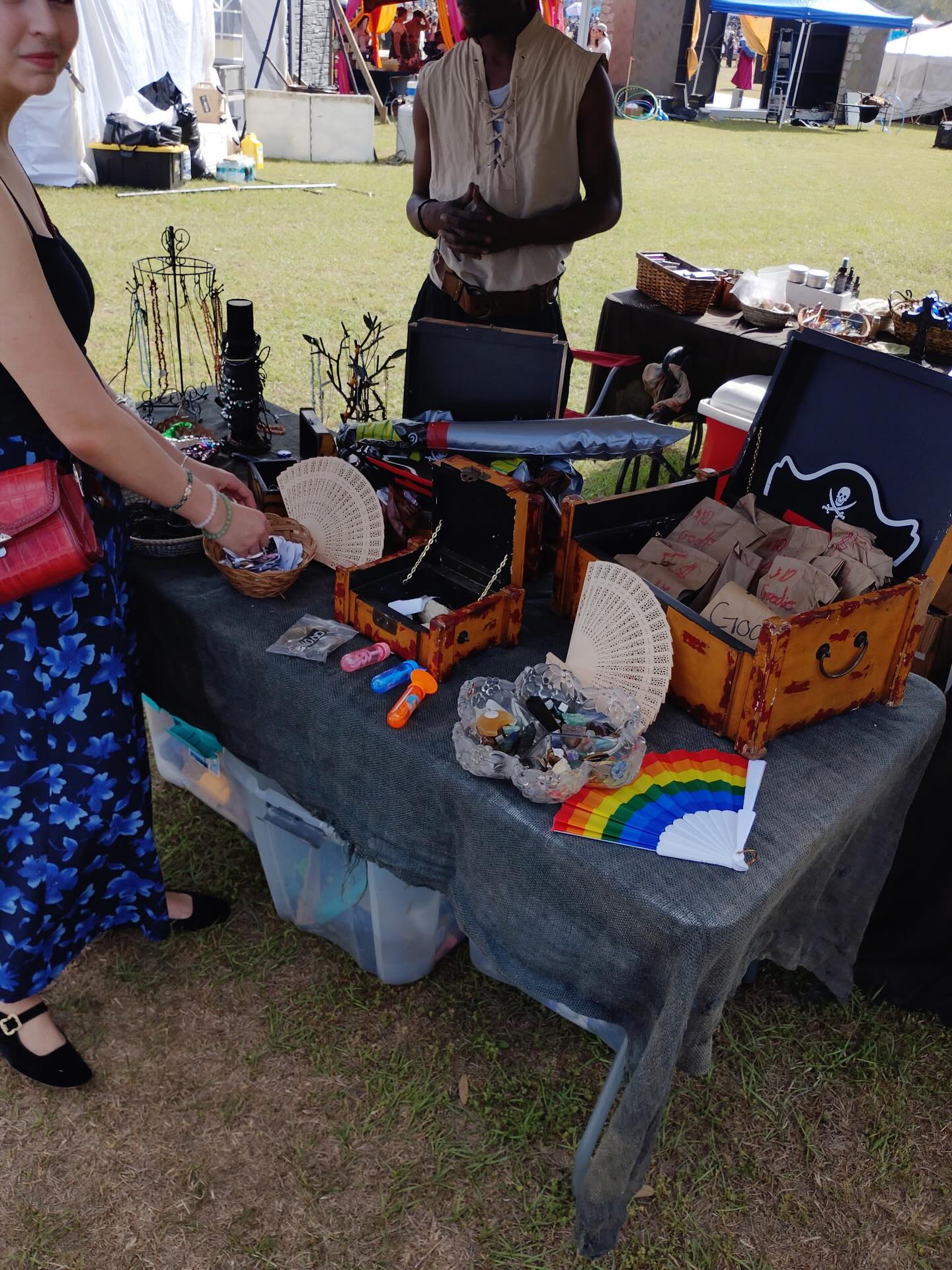 The day is only an hour and a half in and we are busy, busy, busy! So come on down to the North Florida Renaissance fair in Tallahassee and check out our wares. It is a full show where tickets are going fast. You can purchase tickets online or at the gate.