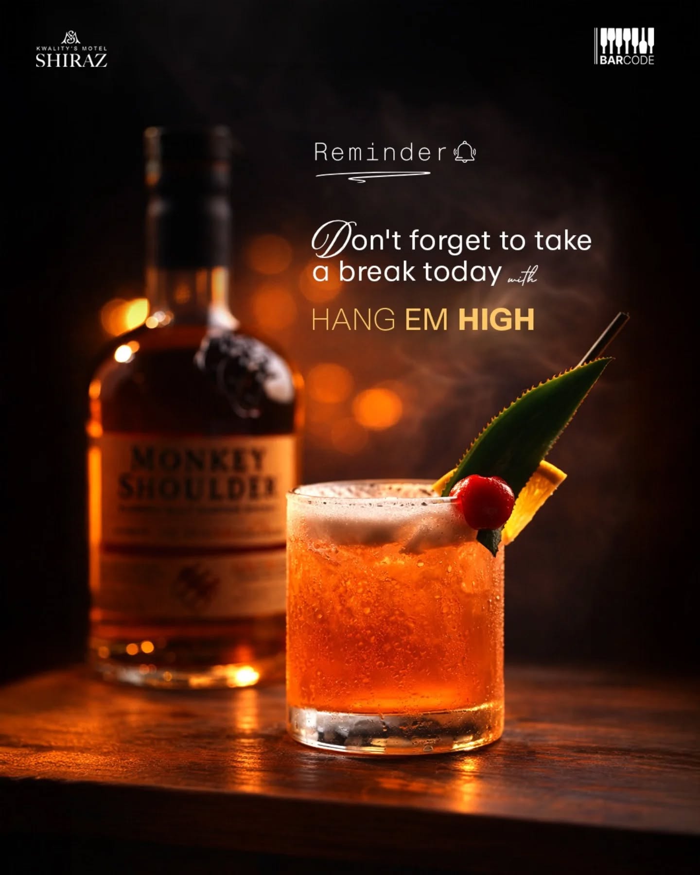 A gentle reminder to pause… and sip something better.
Turn your break into a vibe with Hang ’Em High at Barcode.
Because some breaks deserve a little more flavour.
Tag someone who needs this break.
📍 Barcode, Kwality’s Motel Shiraz
( Best cocktail bar in Bhopal | signature cocktails in Bhopal | Barcode Shiraz Bhopal | nightlife in Bhopal | premium bar in Bhopal )
#BarcodeBhopal #MotelShiraz #CocktailTime #BhopalNightlife #SipInStyle