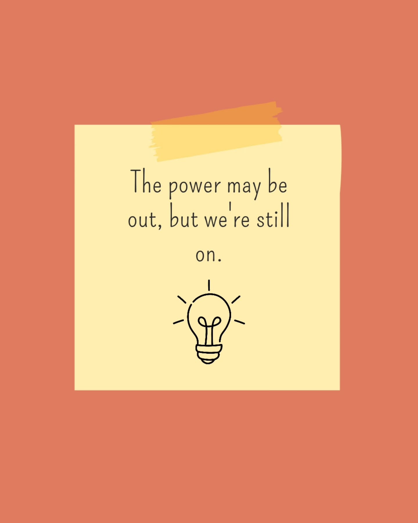 This Sunday will be a simplified service due to a planned power outage ending at 10 a.m. at the high school. We'll have a short, acoustic set and a brief sermon time.
Preschool and elementary programs will still take place during the teaching time. The nursery will be self-serve, as usual.
We may not have power before the service starts, but we know God can still do powerful things when we gather to worship. We hope to see you there.
