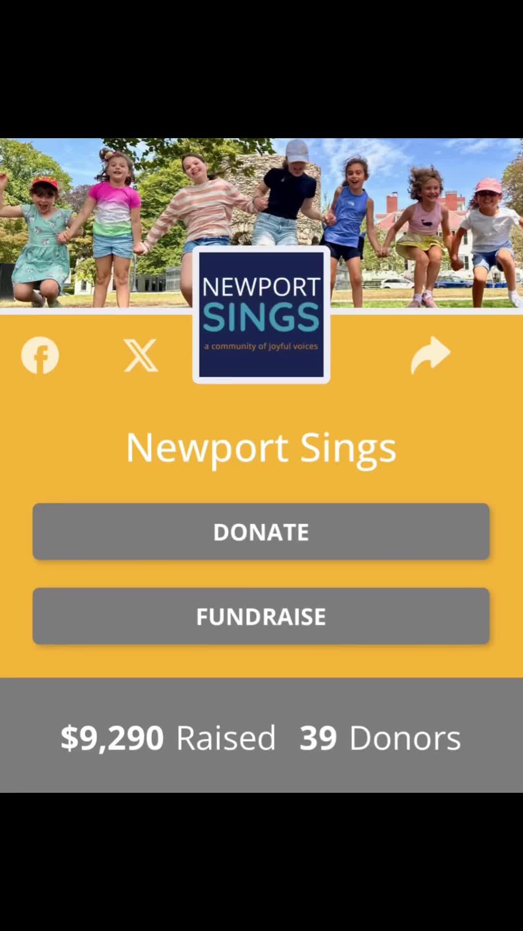 💛🎶 Thank You, Newport Sings Community 🎶💛
Because of YOU, our voices are stronger, our hearts are fuller, and our community continues to grow in the most beautiful way!
We are so grateful to share that we’ve raised $9,290 from 39 generous donors—each contribution a note in the song we are building together. We also want to extend a special thank you once again to Bonnie Watson and James Steele for offering their generosity for our 401Gives match. 🙏
From our youngest singers to our seasoned performers, this community is something truly special—and it exists because of YOU.
Thank you for believing in Newport Sings, for showing up, time after time.
🎶 We always have music… and we always have each other.
With gratitude,
💙 Newport Sings
#NewportSings #Gratitude #401Gives #JoyfulVoices #ThankYou