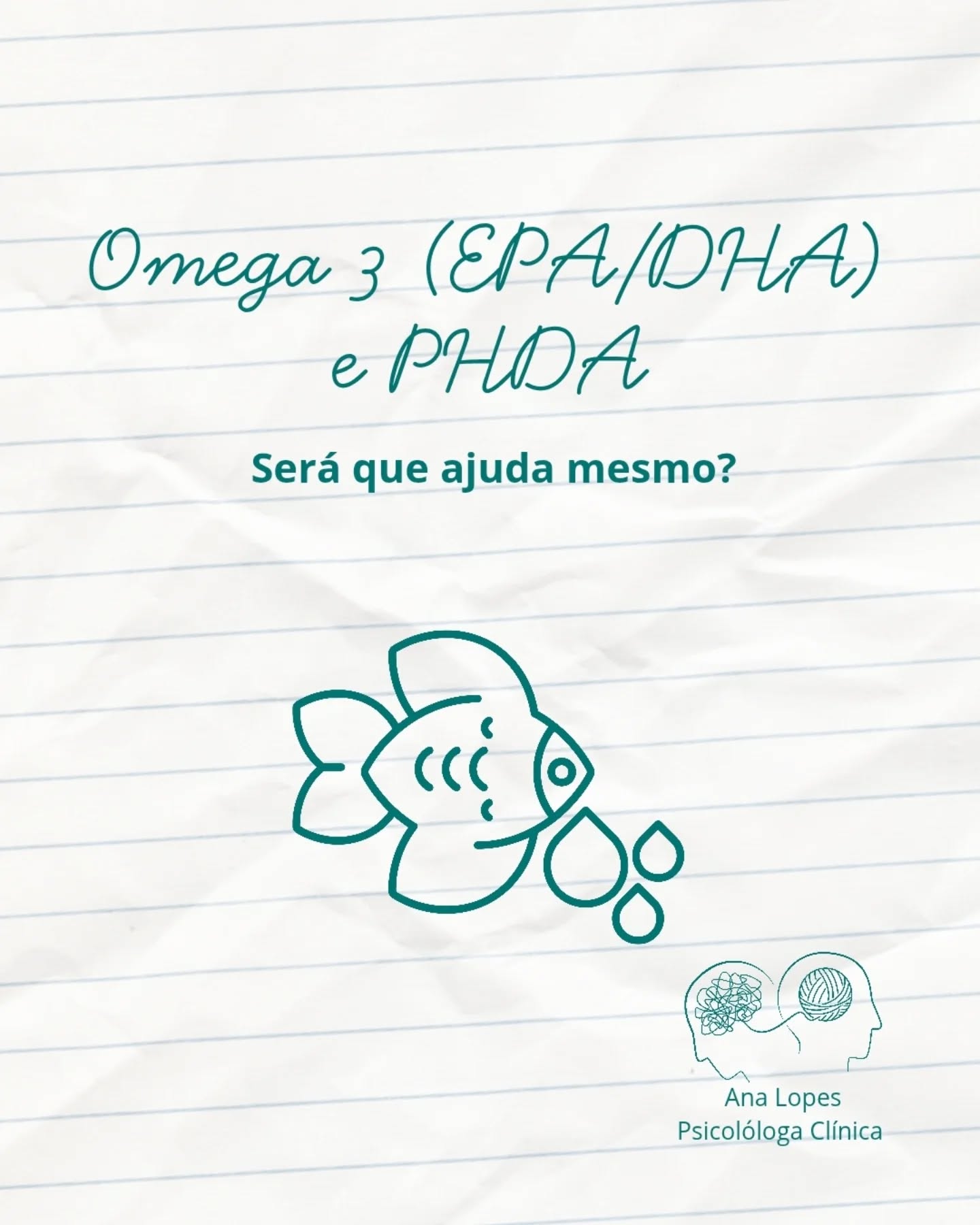 Ómega-3 na PHDA: ajuda mesmo?
Nos últimos anos, tem havido um grande interesse em suplementos como EPA, DHA e GLA no apoio a crianças com PHDA.
Mas o que diz realmente a ciência?
👉 Alguns estudos mostram melhorias pequenas na atenção e no comportamento
👉 O EPA parece ter um papel mais relevante
👉 O GLA pode ajudar, sobretudo em combinação com ómega-3
❗ Mas é importante esclarecer:
- Os resultados são inconsistentes
- Não substitui o acompanhamento psicológico ou médico
- Não funciona da mesma forma para todas as crianças
✨ A PHDA é complexa e nenhuma solução isolada resolve tudo.
O mais importante é uma abordagem integrada, ajustada a cada criança.
👩⚕️ Como psicóloga, ajudo famílias a compreender o que faz (ou não) sentido em cada caso com base na evidência e nas necessidades da criança.
📩 Se tens dúvidas, envia mensagem ou agenda uma consulta.
#phda #psicologiainfantil #parentalidade #neurodesenvolvimento #saúdementalinfantil