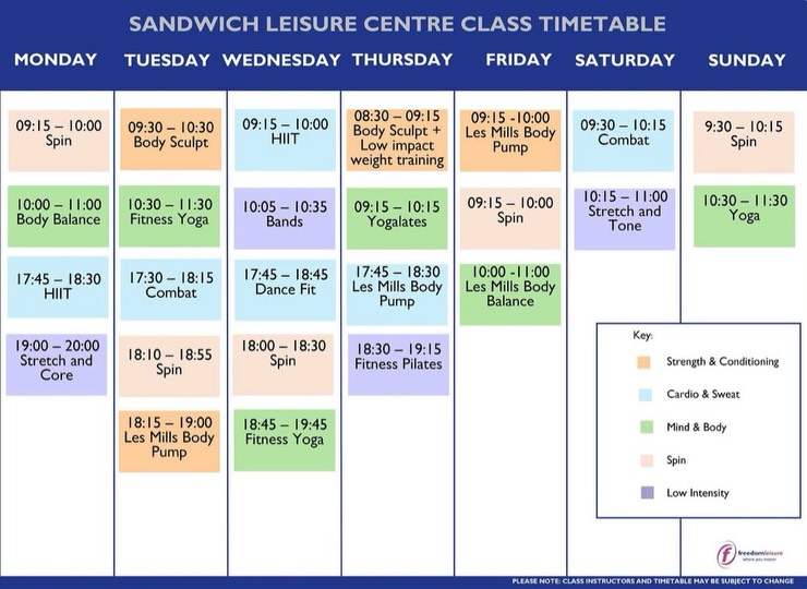 Class schedule and Easter opening times for @sandwichleisurecentre
The Centre offers a variety of activities and also hosts training, classes and events for the youngsters: @pacesoccer , roller discos, dance classes, soft play fun and much more. Visit their feed for more information. 🏸 ⚽️ 🕺 🩰 🛼🥅
Sandwich Independent trade, offers residents and visitors all of the following (and a bit more):
Antiques, wine tasting, coffee, cake, pet shops, unique gifts, jewellery, good food, clothes, boutiques, children’s wear, footwear, art galleries, cocktails, ironmongers, churches, arts events wakeboarding water park, books, museums, pubs, nursery/childcare, nature reserve, town walk, river walk, quay, carpets, hair salons, golf, butchers, languages, tattoos, post office, parcel drop off, key cutting, convenience store, pet treats, pet accessories, brewery, aesthetics, hotels, florist, pick your own, pharmacy, vintage, pre loved, aesthetics, open water swimming, beaches, taphouse, ale, physiotherapy, yoga, reformer, facials, tanning, nail services, nurseries, farm shops, animal feed, Airbnb, reflexology, therapy, men’s circles, women’s circles, stonemason and all the usual business services.
#whatthreewords Catching Intrigued Analogy
#fitnessinsandwich #sandwichleisurecentre #sandwichtownbusinesscompass #fitnessforall