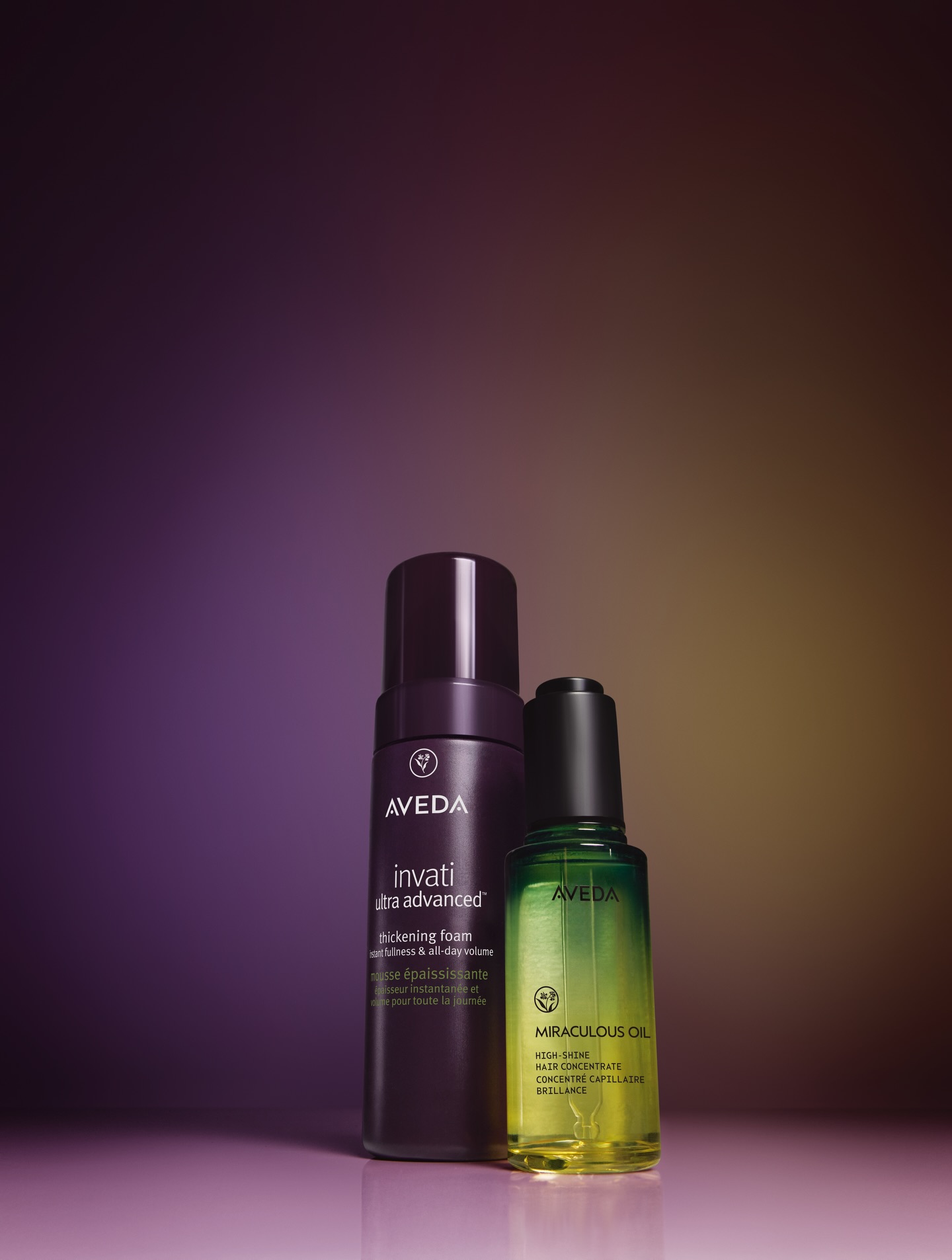 Fullness 🤝 Shine Invati Ultra Advanced Thickening Foam instantly thickens hair while Miraculous Oil delivers 195% more shine on contact. Your hair but fuller, glossier, and effortlessly radiant! Grab this power-full duo today at Stylin. #AvedaSalons #AvedaArtist