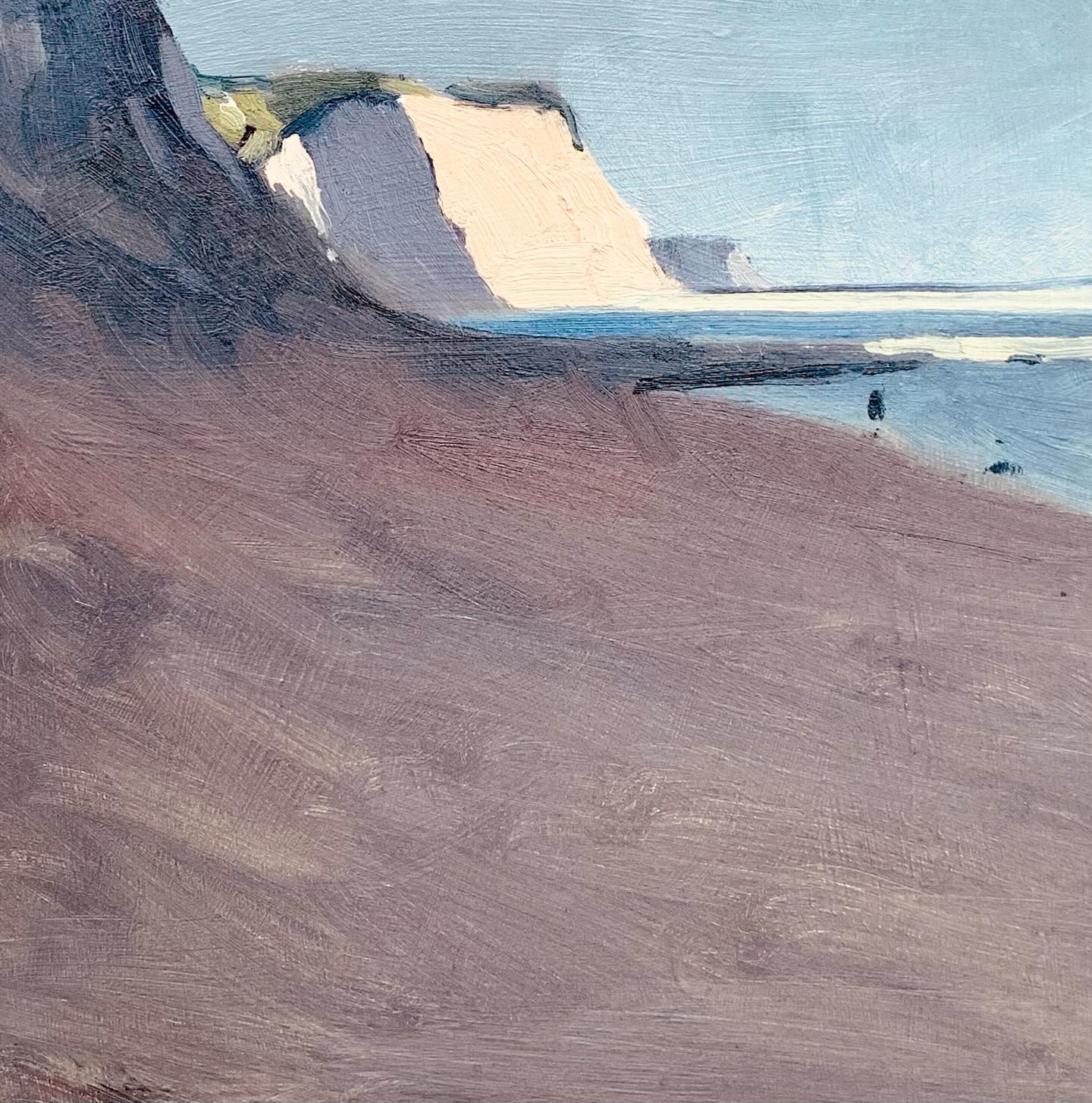 Hastings beach looking east. Shifting weather.
Painted on location as a demo for my first painting workshop this year. It made for a challenging but fun plein air painting experience.
#pleinairworkshop #pleinair #oilpainting
