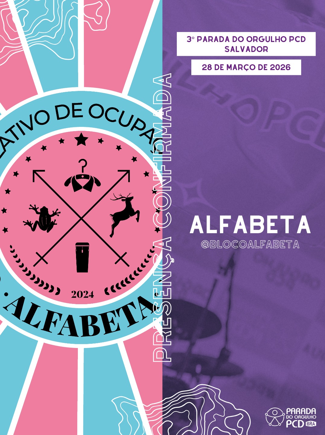 @blocoalfabeta na 3ª Parada do Orgulho PcD Salvador! 🥁🌈
O Bloco Alfabeta ocupa as ruas com uma bateria formada por pessoas LGBTQIAPN+ — muitas delas com deficiência — pra afirmar que cultura popular também é direito. É samba, é celebração, é memória e é ocupação do espaço público com respeito e potência. ✊🏾✨
Resgatando nomes como Ismael Silva e Assis Valente, o bloco também aponta pro futuro: intérpretes de Libras e audiodescrição no meio do público, artistas DEF em destaque e uma equipe preparada pra fazer da acessibilidade parte do próprio fazer cultural.
Mais do que um bloco, é posicionamento: inclusão aqui não é detalhe, é método. 💥
📍 Farol da Barra
📅 28.03.2026
⏰ 12h
#ParaQueVejam: esse post possui #audiodescrição.
#Salvador #OrgulhoPcD #Diversidade #pcdnarua