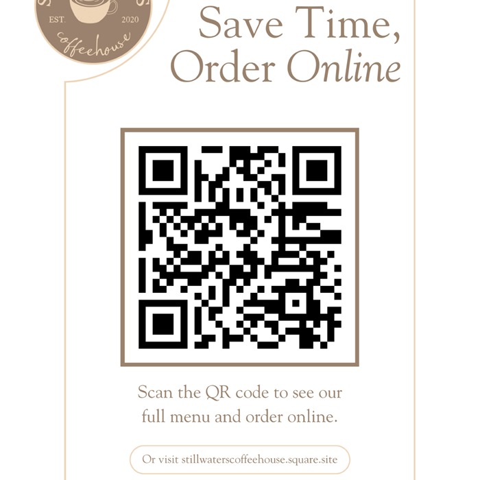 Hello, Friends!
From all of us here at Still Waters Coffeehouse, weâd love for you to check out our new QR code â itâs going to make online ordering so much easier for you.
Thank you, truly, for your patience with us this week. Weâve been working hard behind the scenes to make your online experience smoother, and your kindness and support mean the world to us.
We appreciate you more than you know!