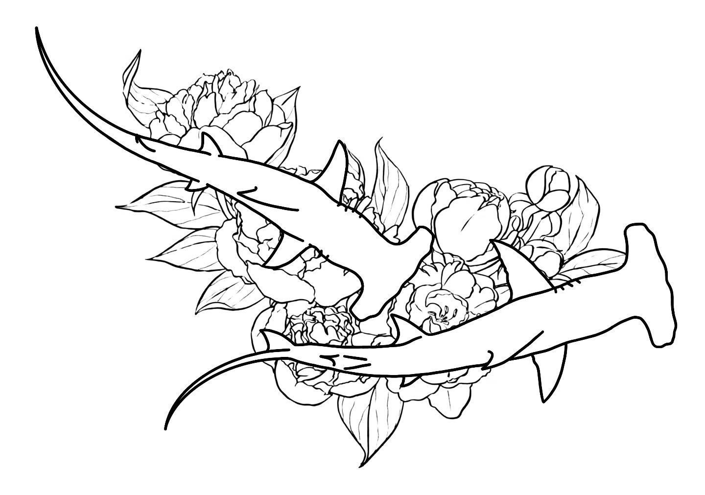 New Shark and Flower print
#sharks #hammerhead #hammerheadsharks #flowers #illustrationartist
