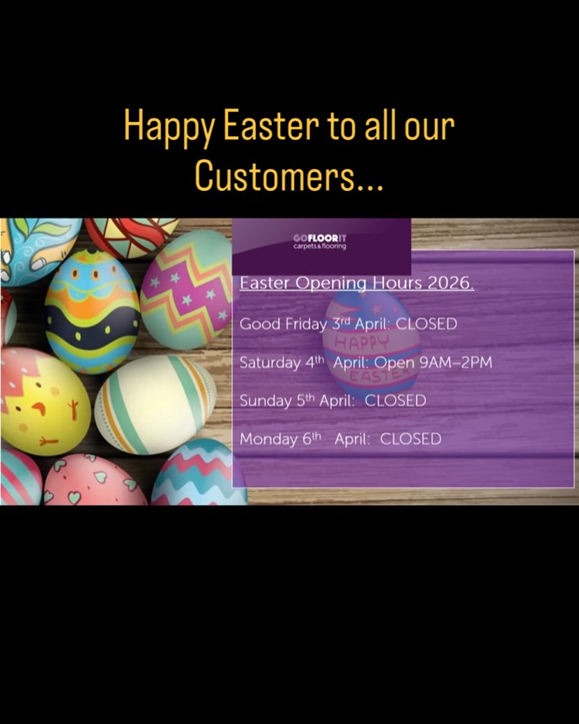 Happy Easter! 🌷✨
Spring is the perfect time for a home makeover. Visit us in-store to enjoy FREE 8mm underlay and carpet grippers on all in-stock carpets as well as our many other decorative floor coverings to meet your budget.. 🏠👇
Holiday Opening Times:🐣 Good Friday CLOSED
Saturday OPEN 9am to 2pm
Bank Holiday Monday CLOSED
See you soon!
#Flooring #EasterWeekend #CarpetDeals #HomeDecor