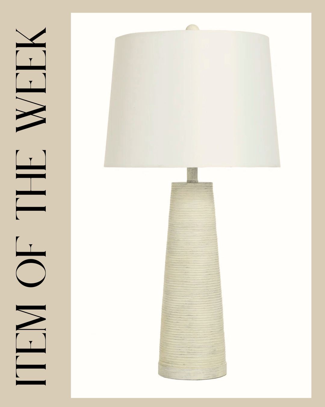 Item of the Week: Textured Table Lamp
Lighting has the power to shape the entire mood of a space. This textured table lamp adds depth, warmth, and a soft, ambient glow that makes any room feel instantly more inviting. Available in three beautiful color options, it’s an easy way to layer in both function and style.
Shop it here: https://bit.ly/4an7Zld
#interiordesign #lightingdesign #homedecor #styledspaces #itemoftheweek