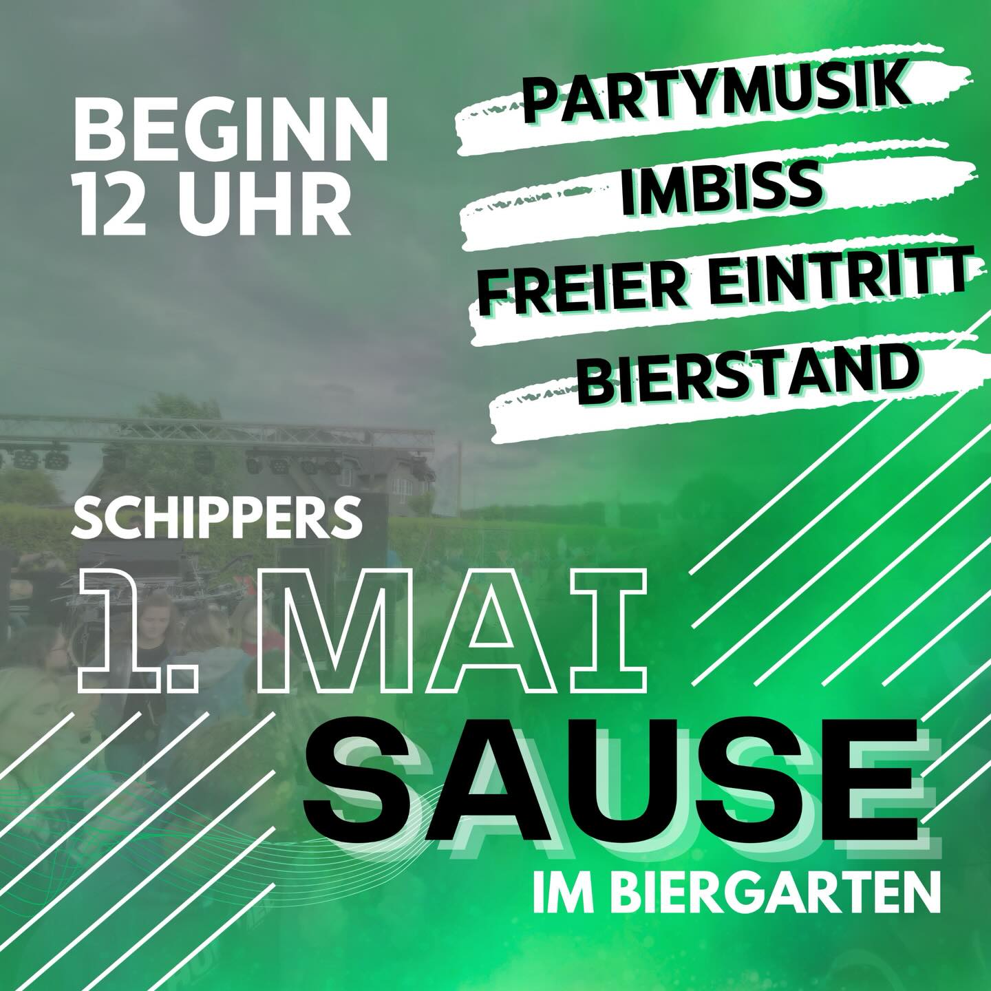 Feiert mit uns die 1. Mai Sause im Biergarten 🎉
Ab 12 Uhr erwartet euch Partymusik, leckeres Essen vom Imbiss und kühle Getränke am Bierstand – und das bei freiem Eintritt.
Egal ob ihr mit dem Fahrrad oder dem Planwagen unterwegs seid:
Bei uns gibt es genügend Parkmöglichkeiten, also macht gerne einen Zwischenstopp auf eurer Tour oder lasst den Tag entspannt bei uns ausklingen.
Kommt vorbei, genießt die Stimmung und feiert gemeinsam mit uns in den Mai!
Wir freuen uns auf euch! 🍻🚲