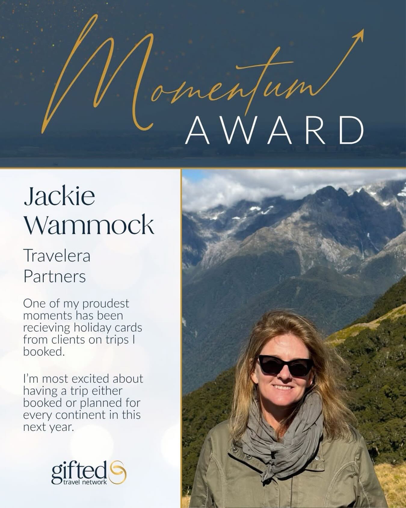 I’m so grateful and excited to receive this award! Thanks to all my friends and fantastic clients for supporting Travelera Partners. Cheers to 2026!