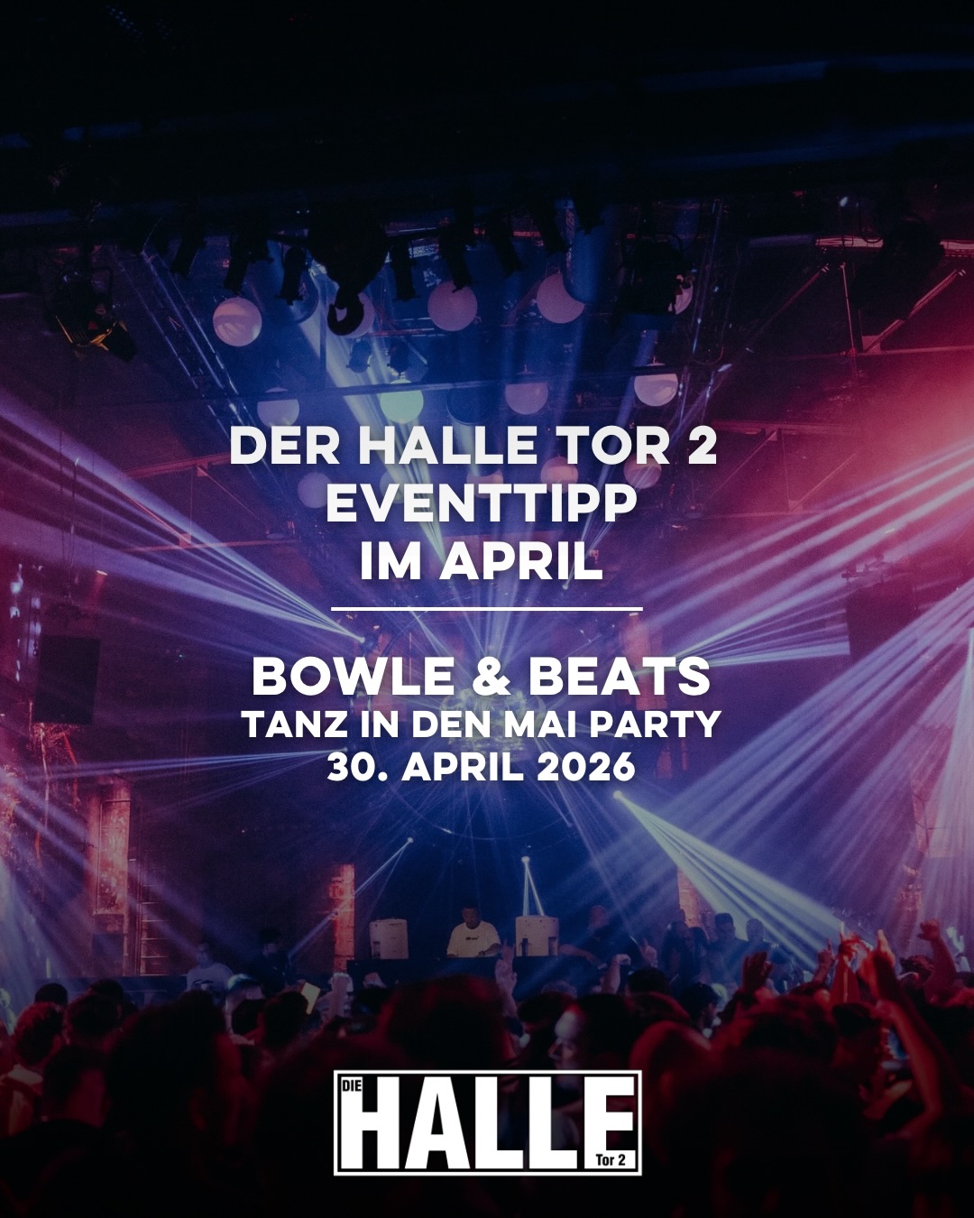 Der HALLE Tor 2 EVENTTIPP im April:
BOWLE & BEATS - Tanz in den Mai Party 🪩🧉🕺
Wie wär’s mit Party in der größten, industriellen Clublocation Kölns?
Wir machen den Namen zum Programm und bieten Euch von 22:00-00:00 Uhr Maracuja Bowle inklusive an🌟
🗓️ Donnerstag, 30.04.2026
🕙 22:00 Uhr Open Doors
🎶 House | Partyhits
🧉 Maracuja Bowle inklusive *22:00-00:00 Uhr
🔗Ticket Link in Bio | get your ticket now 🎟️
#diehalletor2 #tanzindenmai #party #köln #fyp