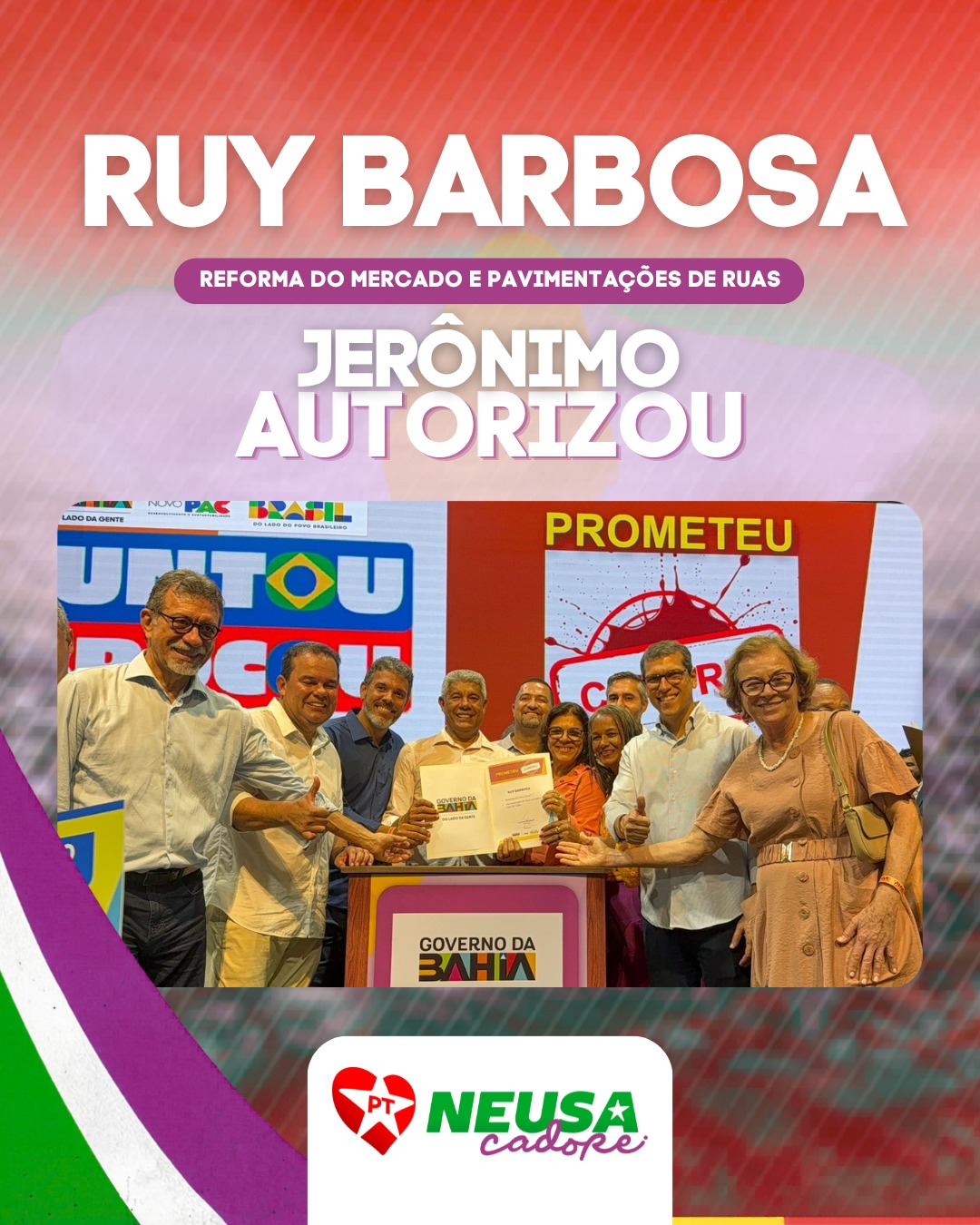 Mais conquistas para Ruy Barbosa! ✅ Reforma do mercado e pavimentações de ruas autorizadas hoje, com Jerônimo Rodrigues. Mais investimentos e mais qualidade de vida para o povo!
#RuyBarbosa #Bahia