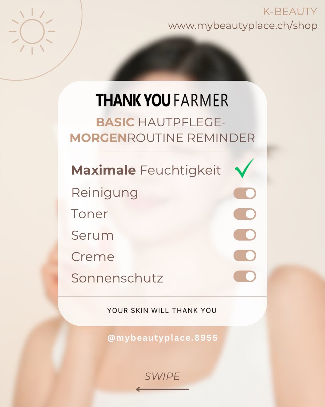 🔔✨ - Reminder für deine Haut - ✨🔔
Die Thank You Farmer Basic Hautpflegeroutine für maximale Feuchtigkeit 💧
💬 Speichere dir diesen Post als Erinnerung 💆🏻♀️
➡️ Entdecke das gesamte Thank You Farmer Sortiment ganz bequem in unserem Online‑Shop 🛍️
🔗 Link in der Bio
#skincareroutine #hautpflege #glowingskin #skincarebasic #hautpflegeTipps