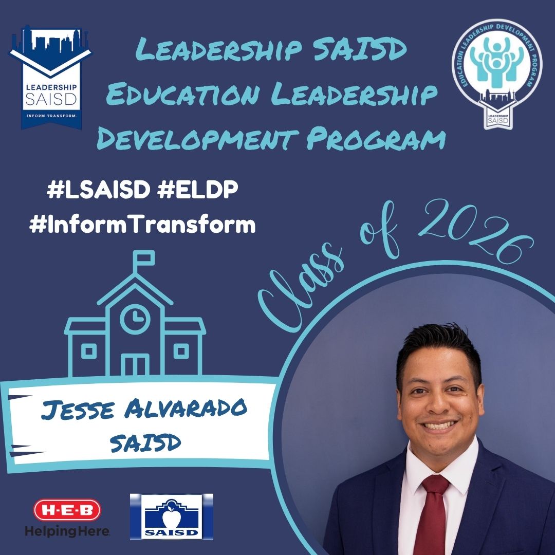 #ELDP Class of 2026 Spotlight ✨Jesse Alvarado is a proud first-generation college graduate and passionate advocate for student success. He earned his Master’s in Education from Angelo State University and holds a Bachelor’s degree in Communications from Texas A&M University–Kingsville. A graduate of Thomas Edison High School, Jesse is committed to giving back to the San Antonio community that shaped him. Jesse has supported students and families across the city through roles at the San Antonio Education Partnership, Big Brothers Big Sisters of South Texas, and several school districts, including Edgewood ISD, SAISD, and South San Antonio ISD. His work focuses on college access, post-secondary readiness, and empowering students to achieve their goals. Jesse is proud to continue serving through initiatives that build equity and opportunity for all learners. #LSAISD #informtransform #publiceducation Thank you to our 2026 Program Sponsors @heb and @sanantonioisd