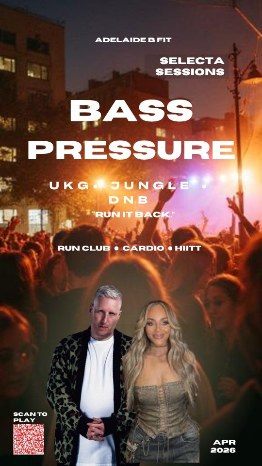 BASS PRESSURE
Selecta Sessions
NEW PLAIYLIST curated by me.
If you know… you know.
For all you old school ravers.
This one’s built for when the tempo lifts, the bass hits, and you don’t hold back.
DnB, garage, jungle — no fillers, no skips. Just straight pressure.
Featuring sounds from
Danny Byrd, So Solid Crew, David Rodigan, UK Apache, Oppidan & Gwen McCrae
Run Club. HIIT. Cardio.
Or whenever you need to switch gears and go again.
Run it back. Tag BASS PRESSURE if your using it in your workout. 💪🏿
🎧 Scan to play
🔗 Link in bio
#BassPressure #DnBWorkout #UKGarage #JungleMusic #RunClubPlaylist HIITMusic CardioPlaylist WomensFitnessUK AdelaideBFit