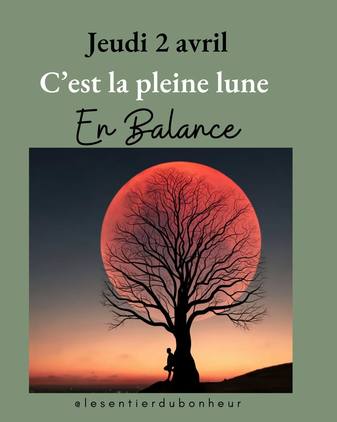 La Pleine Lune Rose du 2 avril en Balance vient éclairer nos relations et notre besoin d’harmonie.
La Balance est le signe du lien à l’autre, mais aussi de l’équilibre intérieur.
Lorsque l’énergie se déséquilibre, cela peut se ressentir dans nos relations, nos émotions ou notre corps.
Cette pleine lune nous invite à prendre un moment pour nous demander :
– Où est-ce que je me suis oubliée ?
– Qu’est-ce qui demande à être rééquilibré dans mes relations ?
– Quelles tensions suis-je prête à libérer ?
Pour accompagner cette pleine lune, je propose un soin collectif énergétique à distance, afin d’aider le corps et le cœur à relâcher les tensions accumulées et retrouver plus d’harmonie intérieure.
✨ Les informations se trouvent en bio.
Et toi, que viens-tu rééquilibrer avec cette pleine lune ?
#pleinelune #pleinelunerose #balanceastrologie #soinenergetique #developpementpersonnel