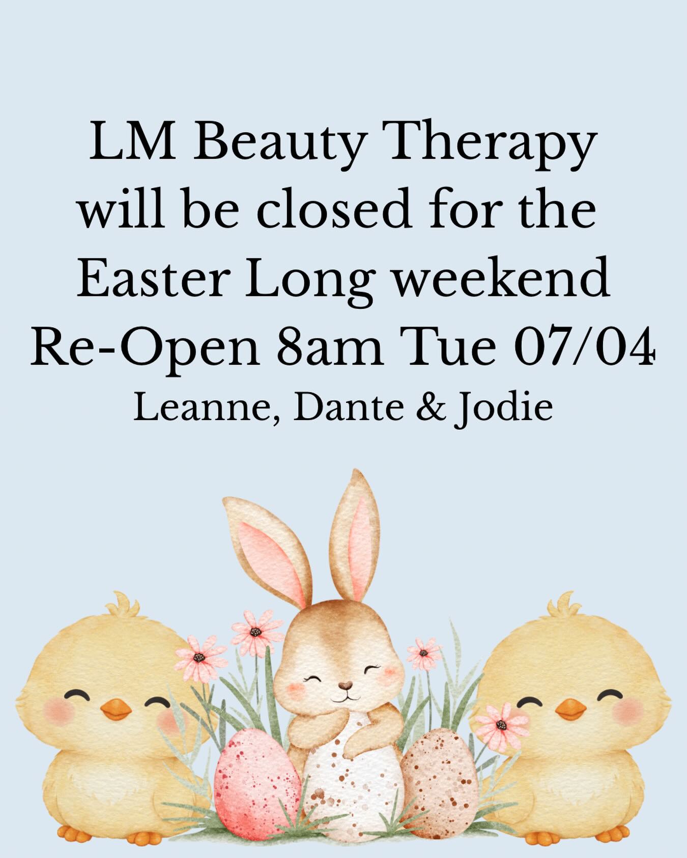 We hope you all enjoy the long weekend! 🐣