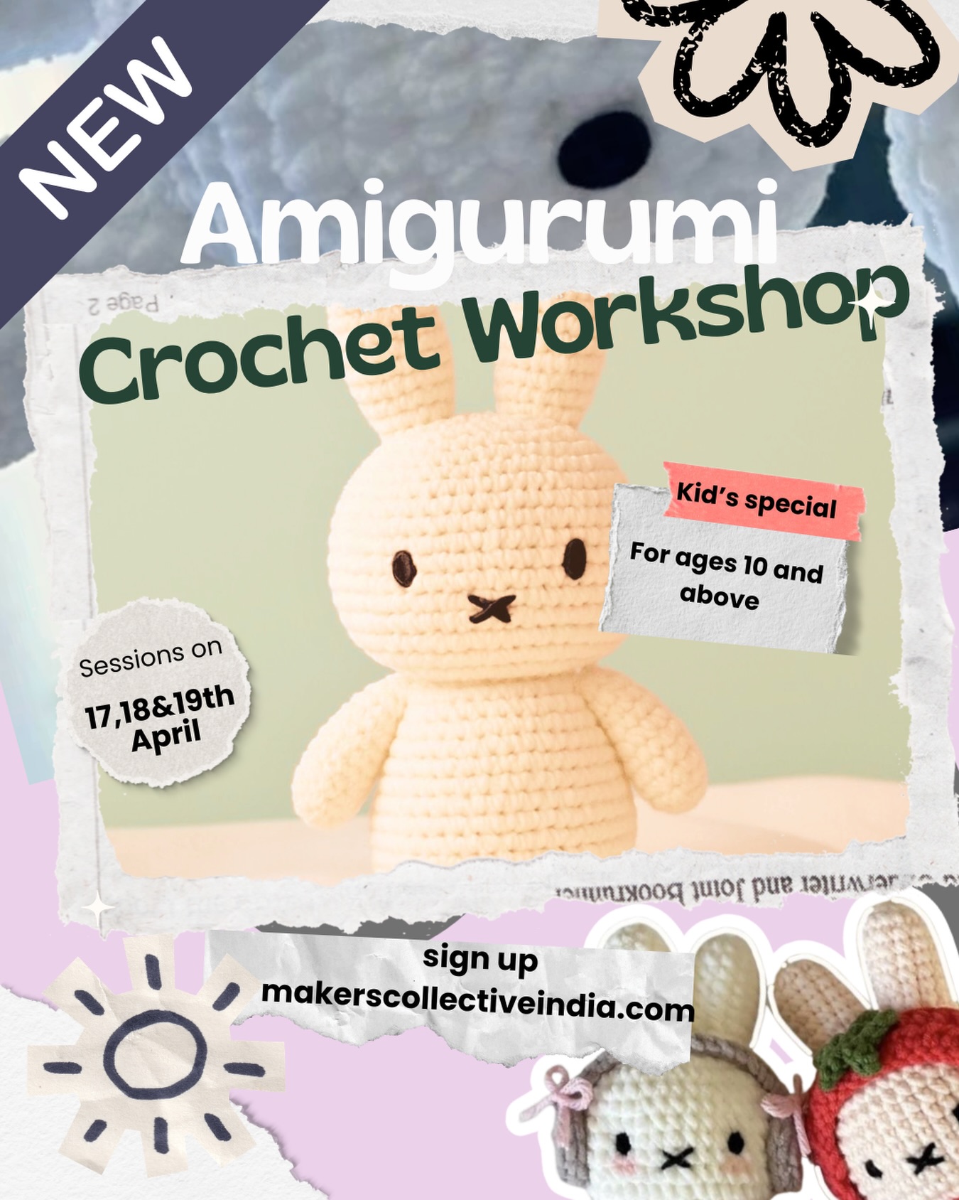 Amigurumi is a beautiful Japanese art form that transforms simple yarn into soft, lovable 3D characters—and we’re so excited to finally bring this into our workshop lineup ✨
This one is a Kids Special, designed especially for young makers aged 10 and above. It’s the perfect introduction to the world of crochet, where participants will learn how to create their very own adorable Miffy bunny using chunky chenille yarn and a beginner-friendly kit.
Over the course of the workshop, kids will be guided step-by-step through the process—learning how to hold a crochet hook, understand basic stitches, and slowly build form through simple, repetitive techniques. By the end, they won’t just take home a finished toy, but also the confidence to start making their own crochet creations independently.
Beyond the fun of making something cute, crochet is an incredibly rewarding practice. It helps develop fine motor skills, hand–eye coordination, patience, and focus, while also offering a calm, almost meditative rhythm that many people grow to love.
We can’t wait to see a room full of tiny makers bringing their first crochet characters to life 🧶💛