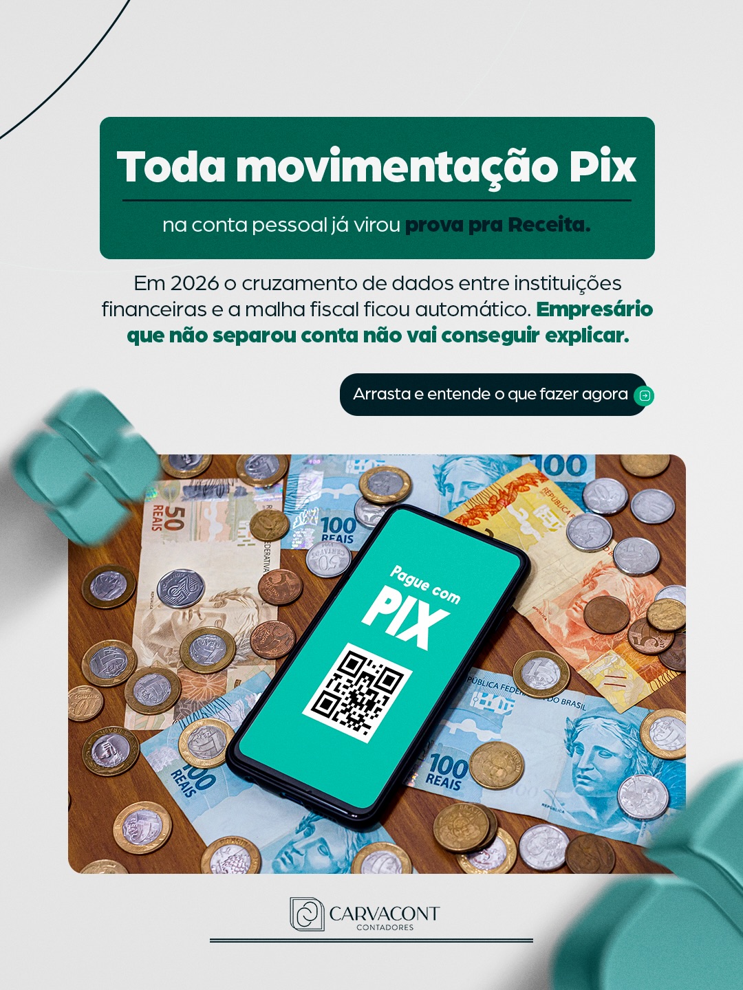Recebendo Pix de cliente pelo CPF?
Deixa eu te explicar o que isso trás na prática e como não cair na malha fina.
#contabilidade #pix #contapf #contapj