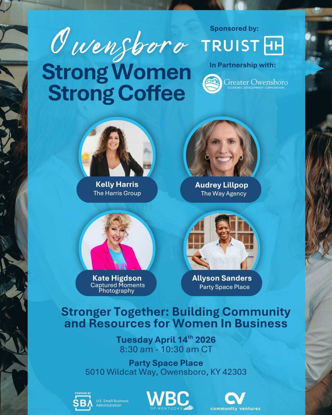 Stronger Together: Building Community and Resources for Women in Business
Join us in Owensboro for Strong Women, Strong Coffee—a gathering designed to strengthen connections, share resources, and support women in business across the region.
In partnership with @greaterowensboroedc, this event creates space for meaningful conversation, collaboration, and community-building that extends beyond the room.
📍 The Party Space Place
📅 Tuesday, April 14
⏰ 8:30–10:00 AM CT
Reserve your spot with the link in your bio: @wbckentucky
#WBC #StrongWomenStrongCoffee #WomenInBusiness #KentuckyBusiness