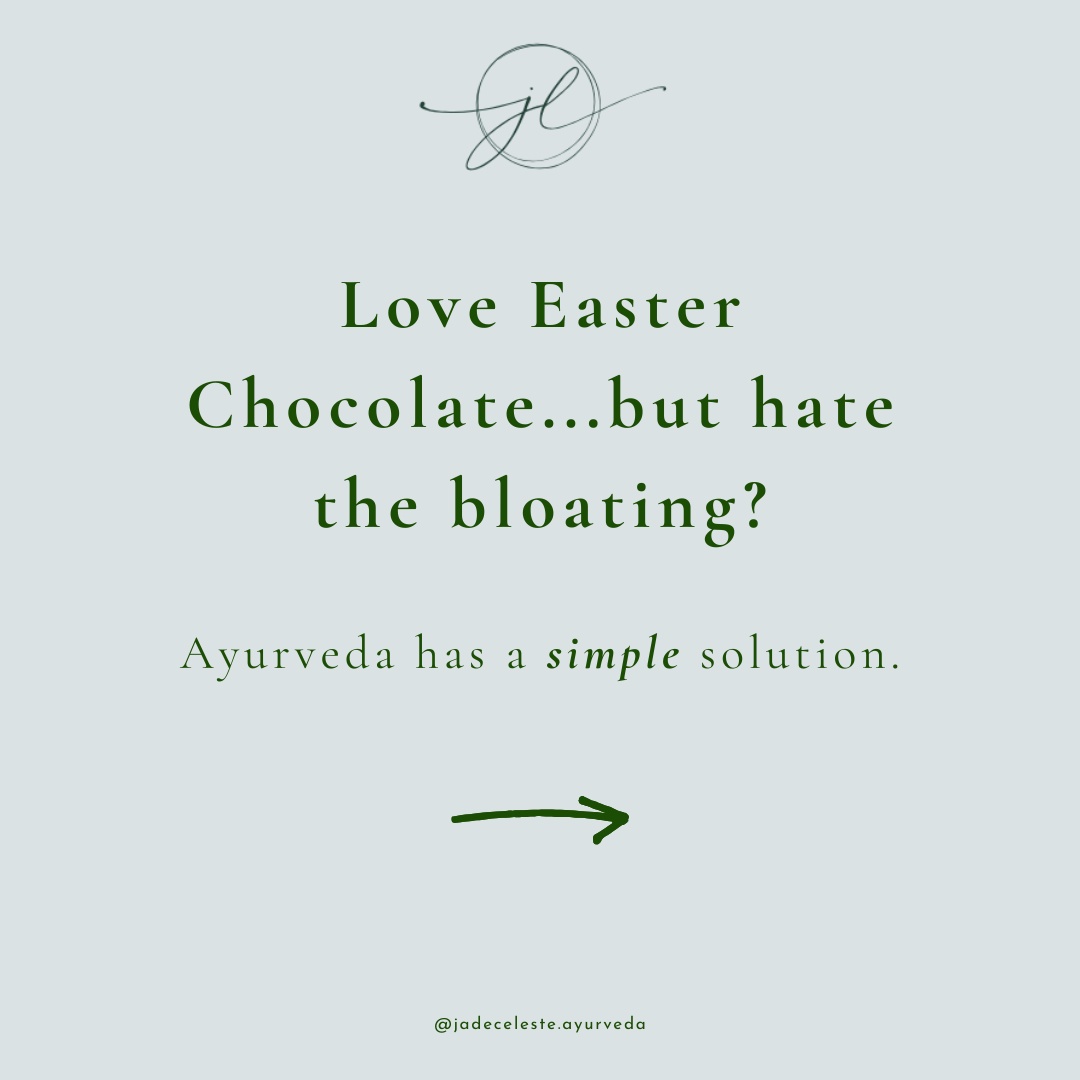 With Easter approaching, chocolate is everywhere.
And it feels like a time to indulge - and why not, everyone else is!
But with heavier foods comes bloating, heaviness in the body or just general digestive upset.
But chocolate isn’t the problem.
Weak digestion often is.
In Ayurveda, digestion is called Agni - the digestive fire.
When Agni is strong, the body can comfortably process richer foods.
But during autumn, Vata increases, which can disturb digestion and lead to symptoms like:
Bloating
Heaviness after meals
Fatigue after eating
Instead of restricting foods you enjoy, Ayurveda recommends preparing digestion first.
One of the simplest ways to do this is with ginger.
Fresh ginger gently stimulates digestion and prepares the body for food.
Try this simple ritual before your main meal:
Slice fresh ginger
Add lemon juice and a pinch of sea salt
Eat 1–2 slices about 10 minutes before eating
This small habit can make a noticeable difference.
Save this post so you can come back to it.
With love,
Jade x
#digestivehealth #ayurvediclifestyle #bloating #easter #eastereggs