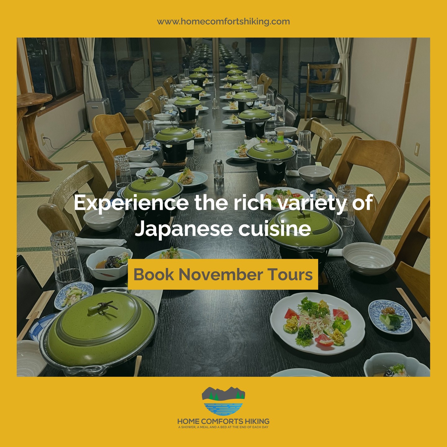 Many hikers ask us about food and dietary needs on the Kumano Kodo.
Japanese cuisine is incredibly rich in variety, and wherever possible we work with local accommodations to accommodate dietary requirements and allergies.
Vegetarian options and other dietary preferences can be arranged when we receive advance notice.
Our goal is simple:
So you can focus on the walk, the landscape, and the experience.
And still look forward to a wonderful meal at the end of the day.
🍱 https://www.homecomfortshiking.com/post/kumano-kodo-food-dining-experience
#KumanoKodoTours #HikingJapan #TravelWithConfidence #HomeComfortsHiking