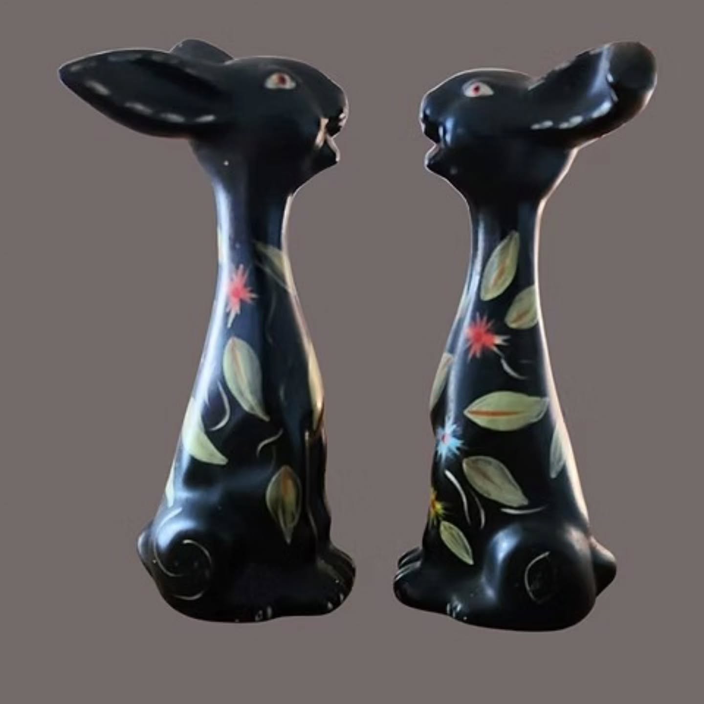 Vintage Hand-Painted Ceramic Rabbit Figurines Mid-Century Modern Style | https://share.google/9CT9OjUT4lfIUeuJL #easterbunny #ceramics #stufftoyouandme