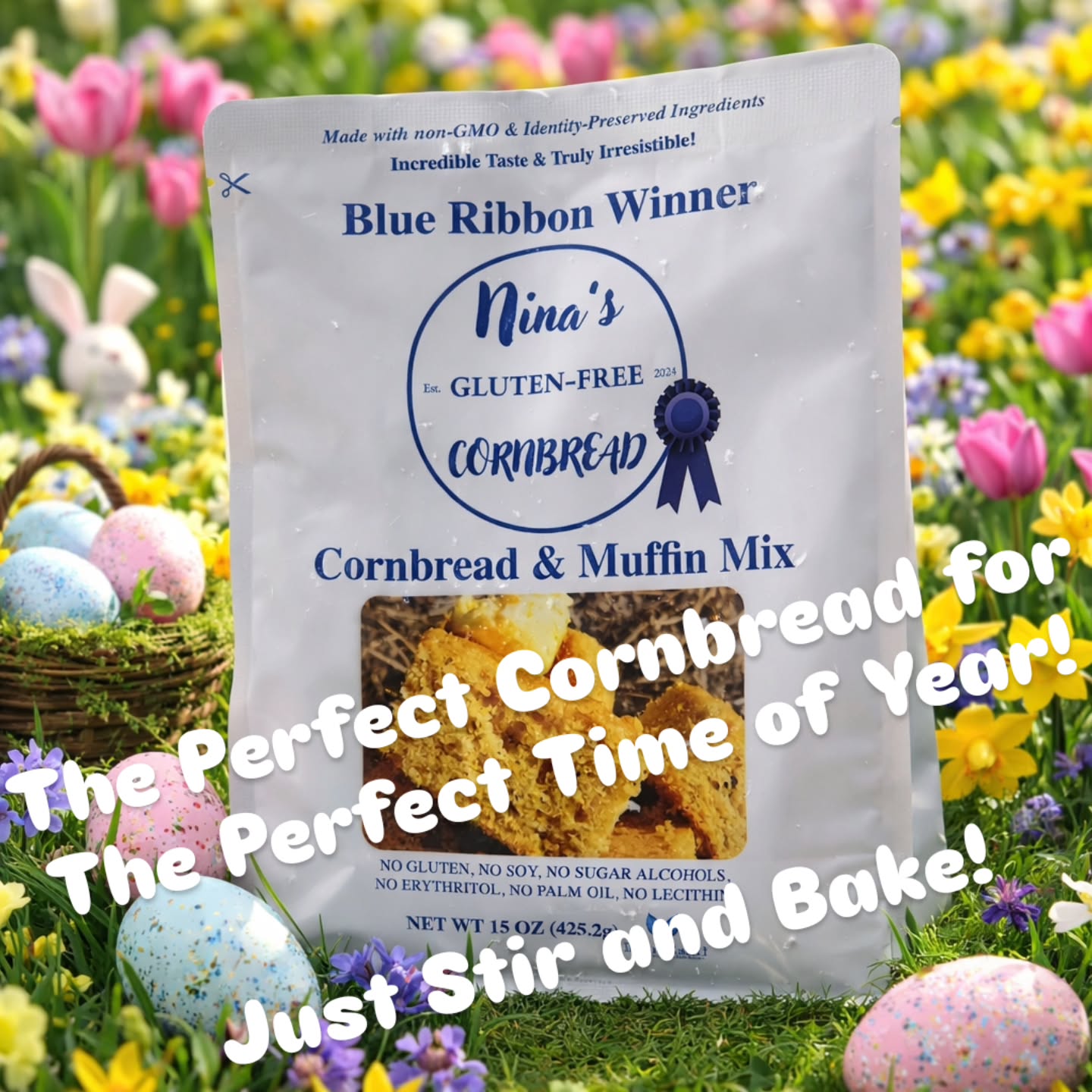 This is the perfect side dish to bring to your holiday dinner and it is always a crowd pleaser! Just stir in the wet ingredients and bake! It's as easy as 1-2-3! Remember, Nina's Gluten-Free is always Gluten-Free, Always Non-GMO, Always Irresistible! Email me anytime @ info@ninasglutenfree.com Find it at Crosby's Market in Salem, Marblehead, Georgetown. At Henry's Market in Beverly. At Cronig's Market Vineyard Haven. At Golden Goose Market in Charlestown and the North End! #charlestownmoms #marbleheadmoms #marthasvineyardeats #beverlyma