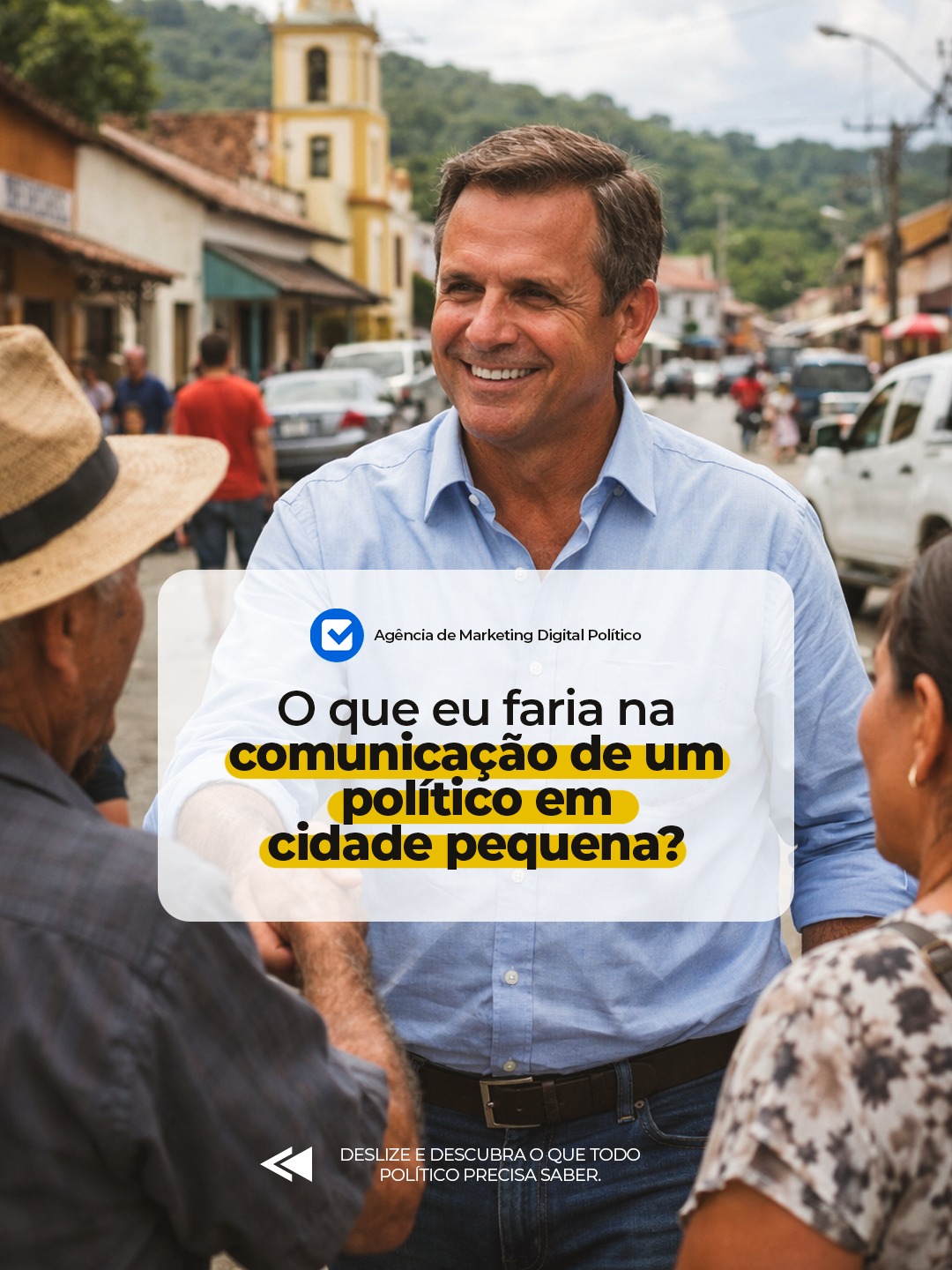 Em cidades pequenas, a política acontece muito perto das pessoas.
Por isso, a comunicação política local precisa ser menos institucional e mais conectada com a realidade da cidade.
Quando o eleitor entende o que está sendo feito, por que está sendo feito e como isso impacta sua vida, a relação com a política muda.
E a confiança também.
#VMKTPolitico #ComunicaçãoPolítica #MarketingPolítico