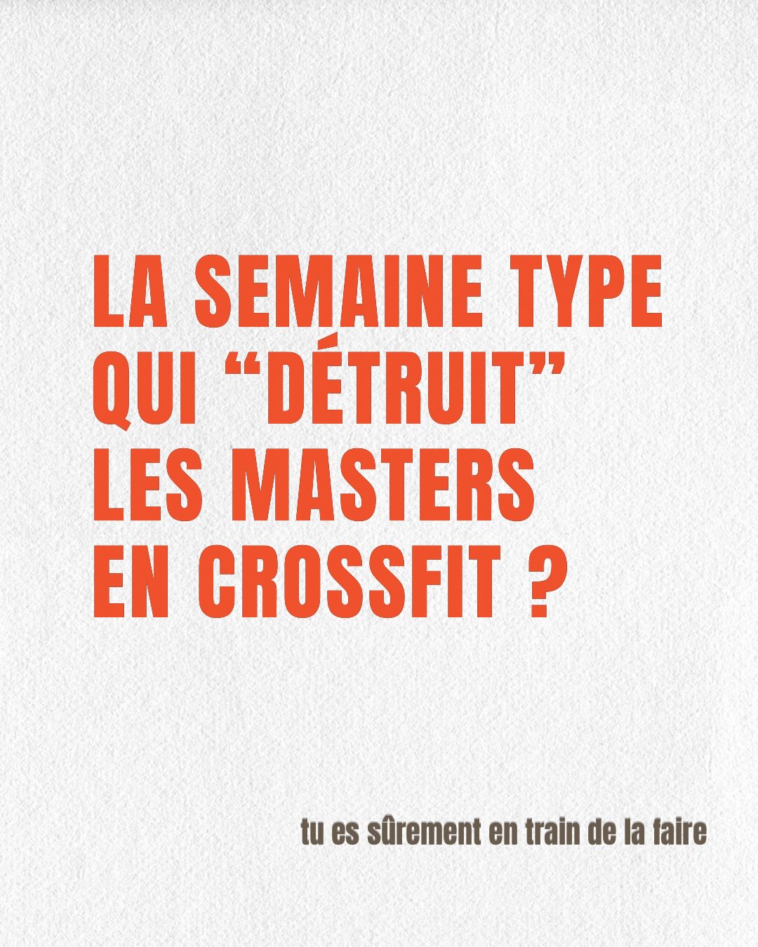 Dis-moi en commentaire comment tu structures ta semaine et comment tu te sens …