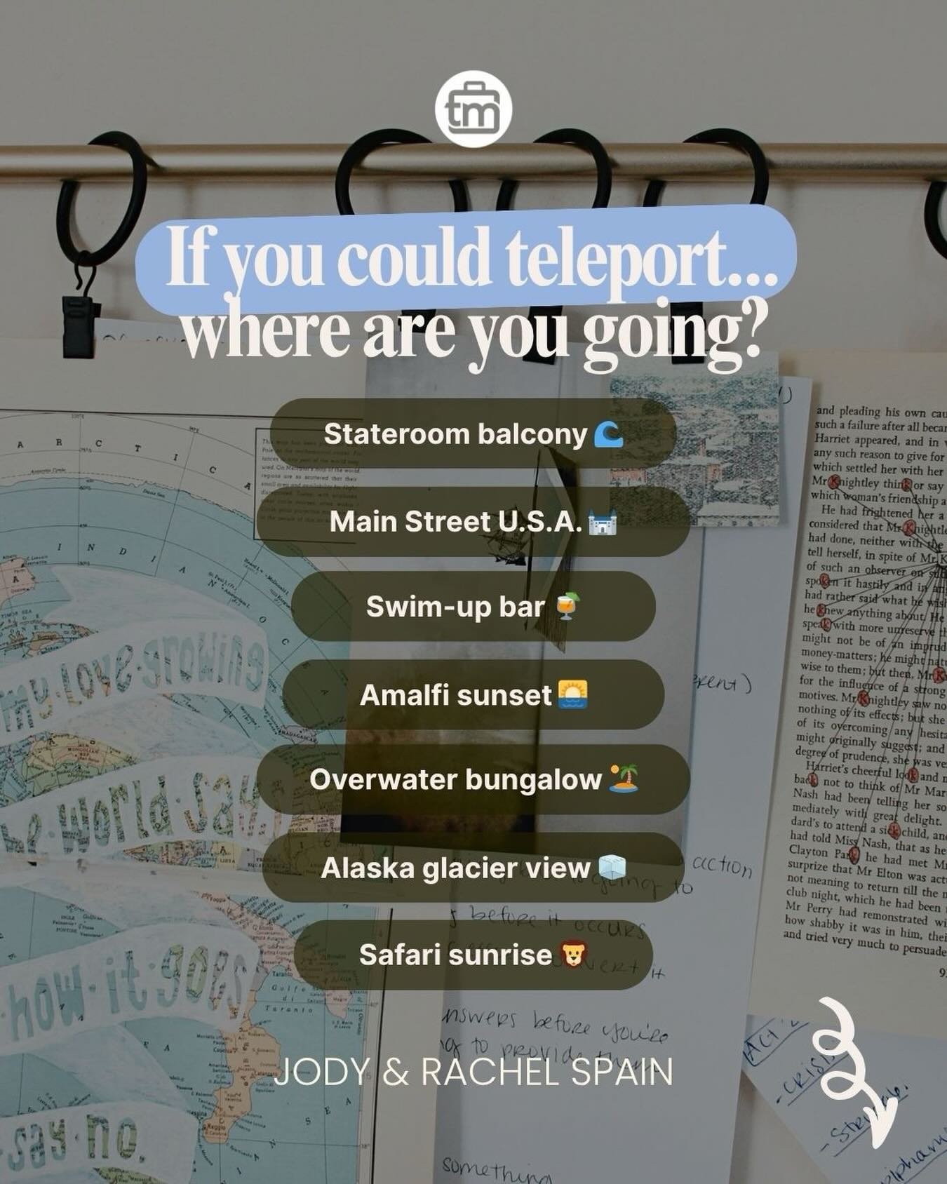 I’ll go first - On a cruise ship going anywhere!