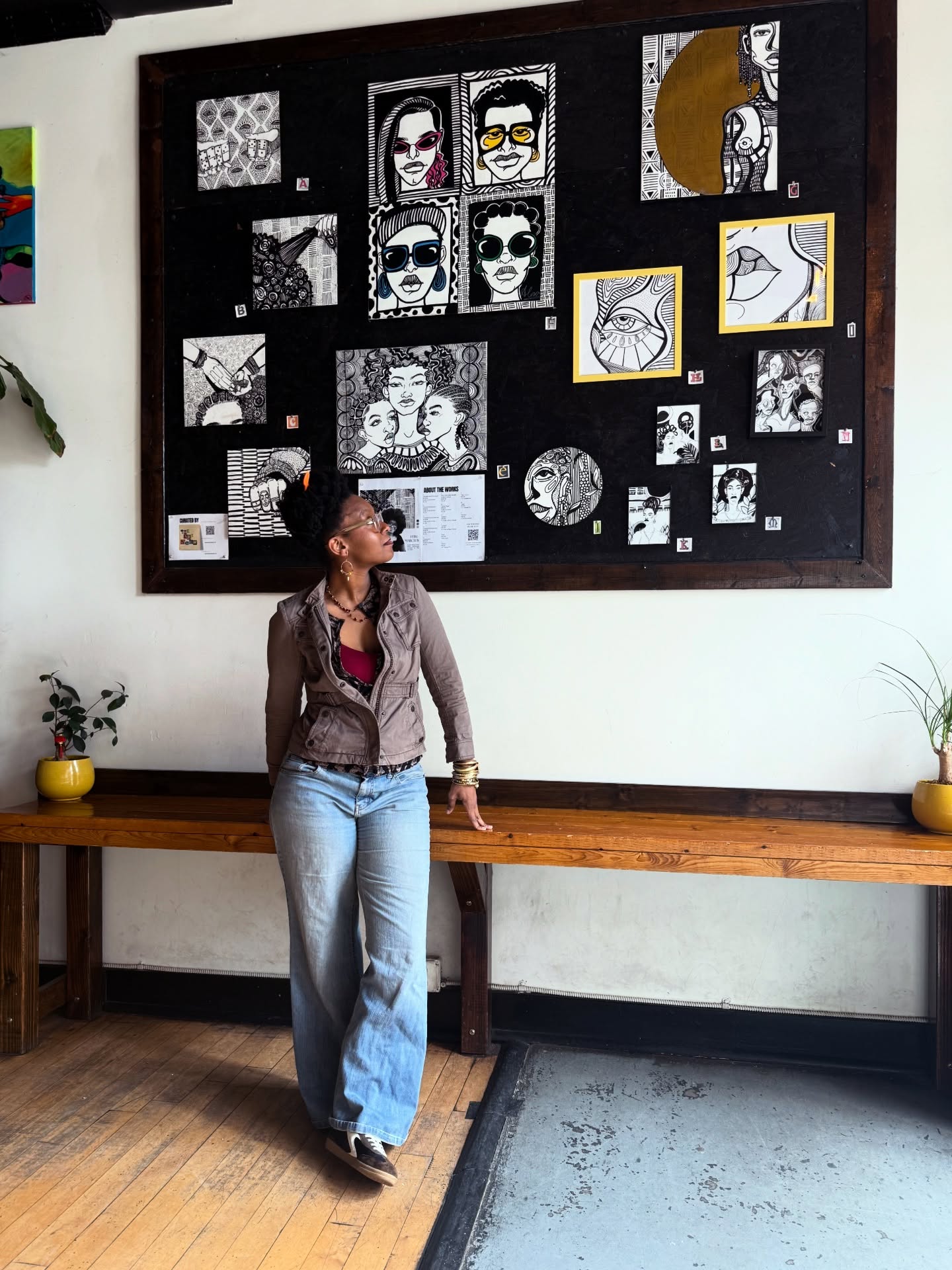 Final week to experience Alora Bess’ work in the space—don’t miss it.
The energy, the layers, the story… it all hits different in person.
Pull up, take it in, and tap into her world one last time.
Last look. 🎨✨
#SupportBlackArt #RichmondVA #ArtExperience #BlackArtists