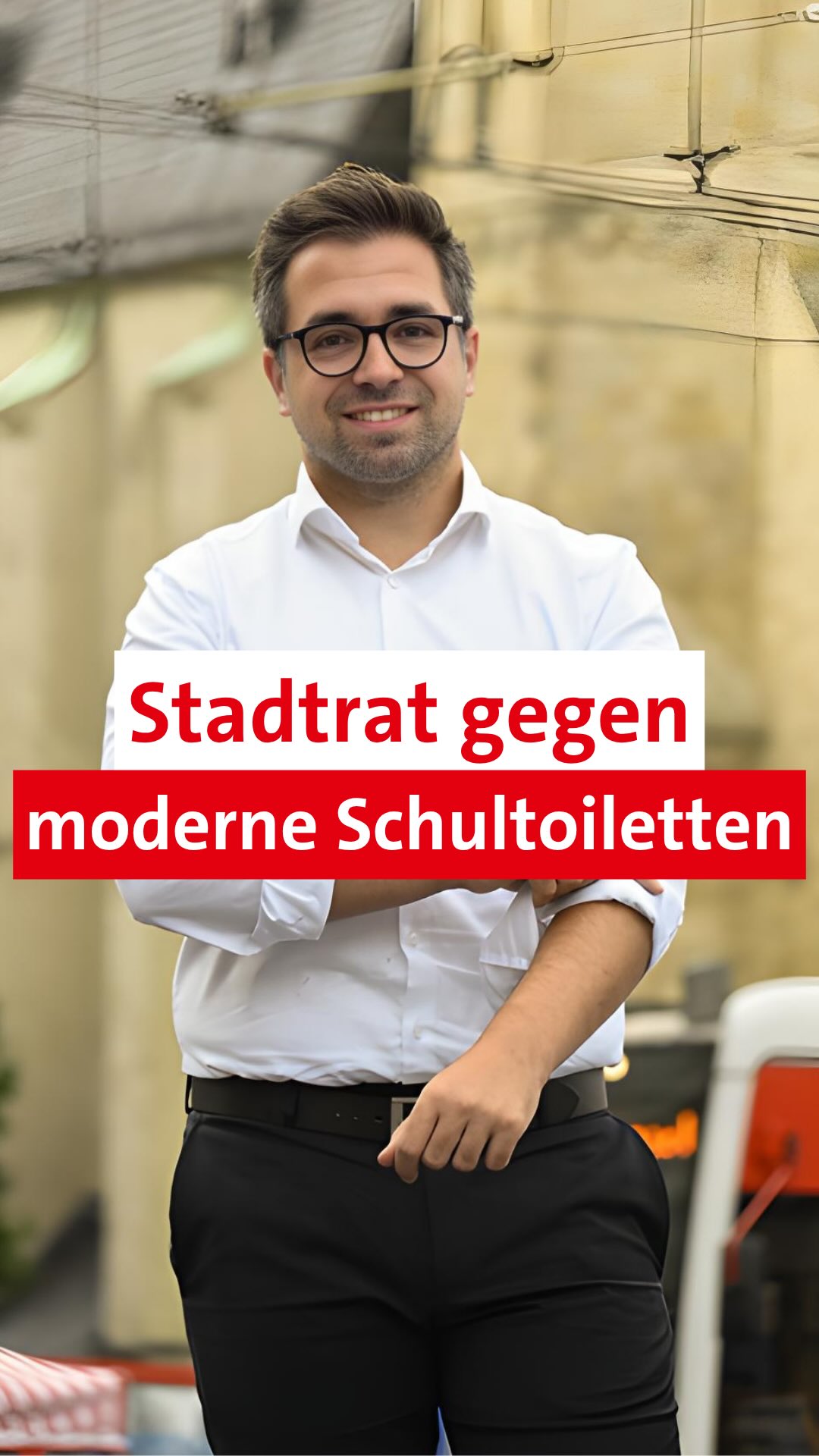 𝗦𝘁𝗮𝗱𝘁𝗿𝗮𝘁 𝗴𝗲𝗴𝗲𝗻 𝗺𝗼𝗱𝗲𝗿𝗻𝗲 𝗦𝗰𝗵𝘂𝗹𝘁𝗼𝗶𝗹𝗲𝘁𝘁𝗲𝗻
Über marode Schultoiletten haben wir schon gesprochen. Leider wird das Problem nicht kleiner, nur weil man wegschaut. Deshalb wollten wir 1,1 Millionen Euro aus dem Sondervermögen nutzen, um diese Zustände endlich zu beenden.
Trotz Unterstützung durch Stadtelternrat, Stadtelternvertretung und viele Eltern hat der Stadtrat unseren Vorschlag abgelehnt. Das ist enttäuschend, denn würdige und hygienische Toiletten sind kein Luxus, sondern Mindeststandard. Für uns ist das Thema damit nicht vom Tisch. Wir bleiben dran.