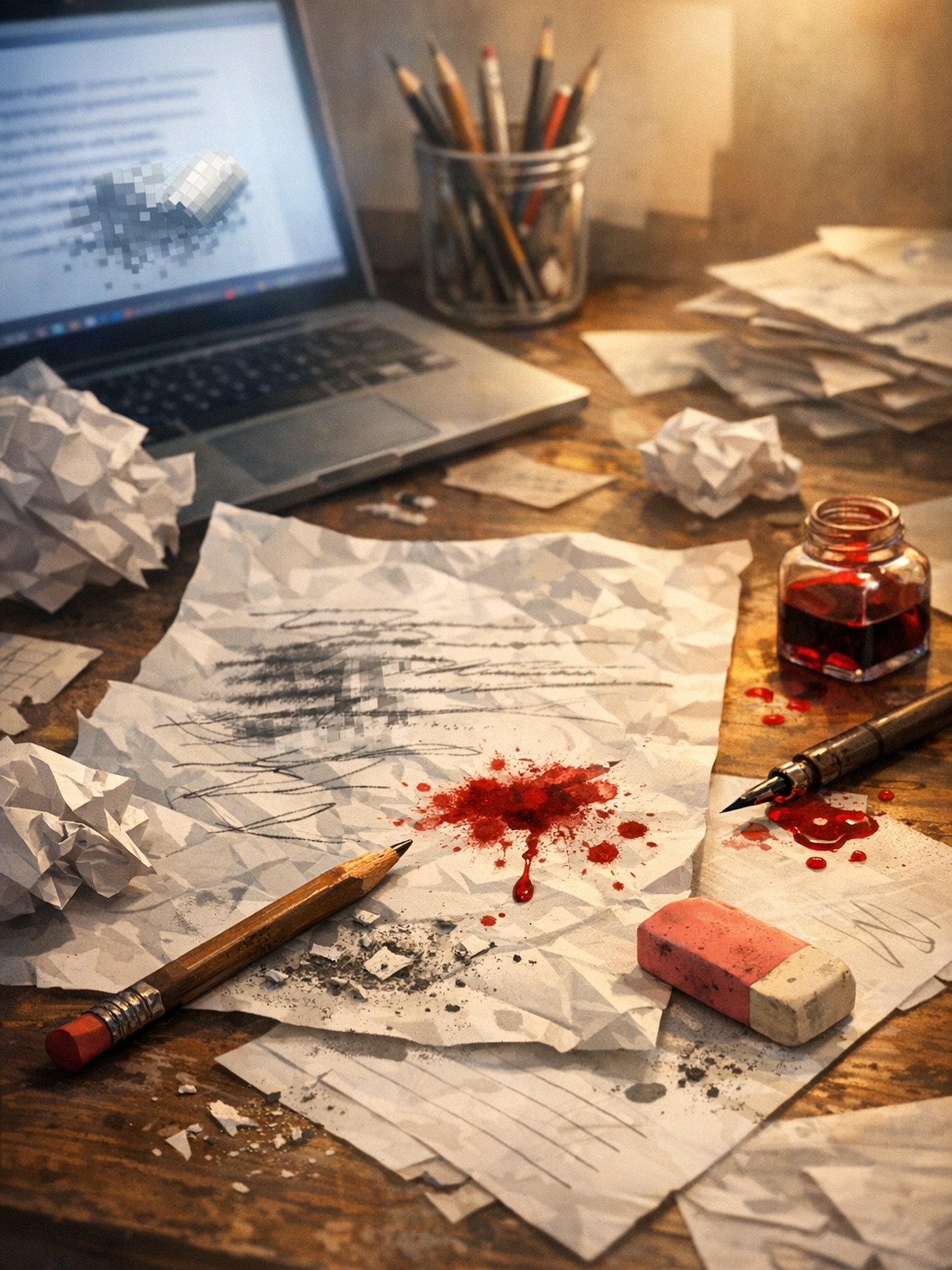 A vida é um rascunho,
a gente escreve e apaga,
com lápis, borracha, pixels
e às vezes com sangue
que nem sabia existir
até se machucar.
#poesia #poesiabrasileira #trabalhoautoral
#arteempalavras #poem