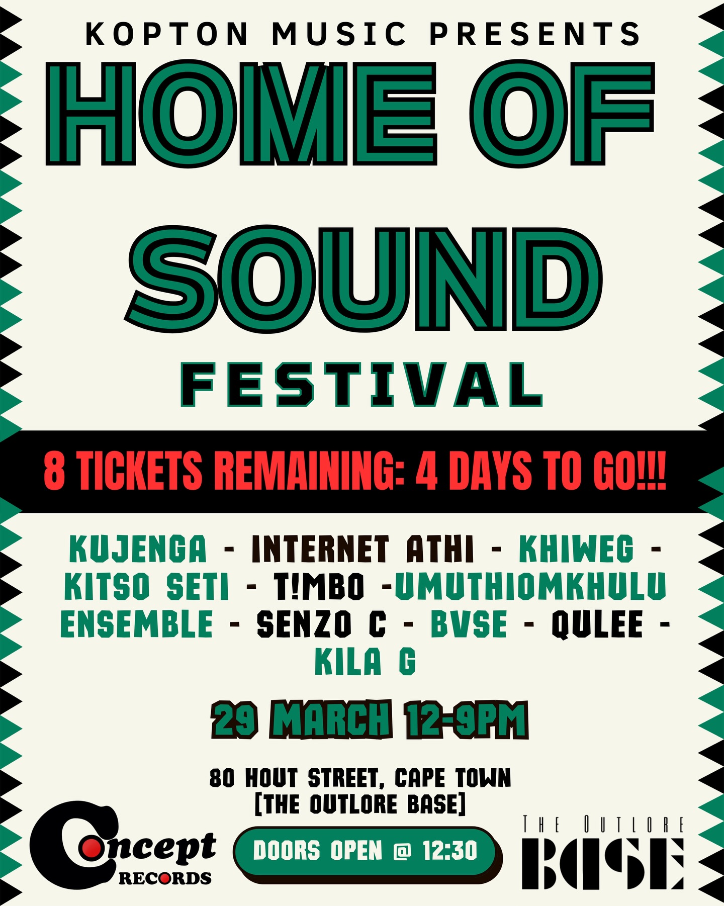 We’re so excited to share that there are now only 8 tickets remaining for the Home of Sound festival! 🤩🇿🇦🔥We will be announcing performance times this week but for now, tell a friend and let us know if you’ll be there in the comments!💚
#koptonmusic #homeofsoundfestival #capetown #jazzevent #jazzband
