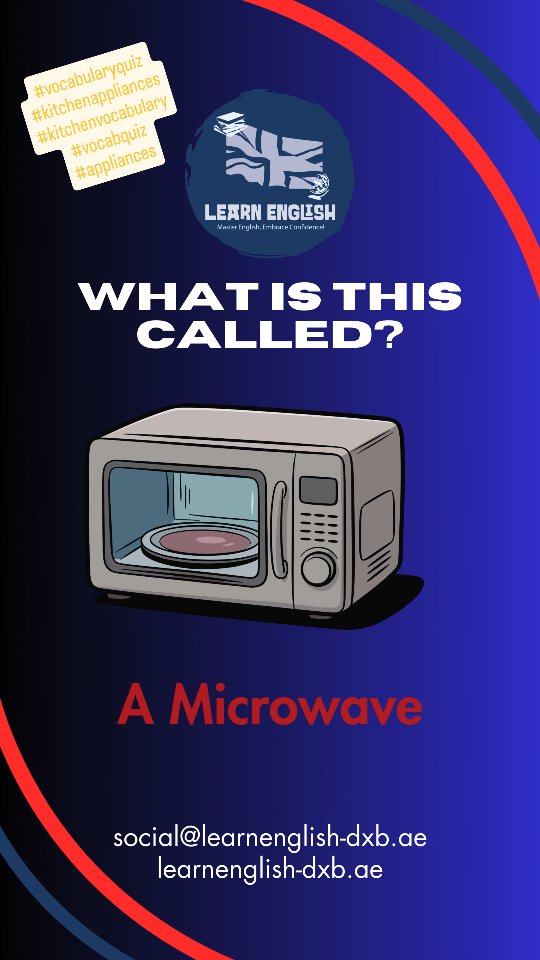 Try today's #vocabularyquiz
On #kitchenappliances Do you know this #kitchenvocabulary
? #vocabquiz
#appliance