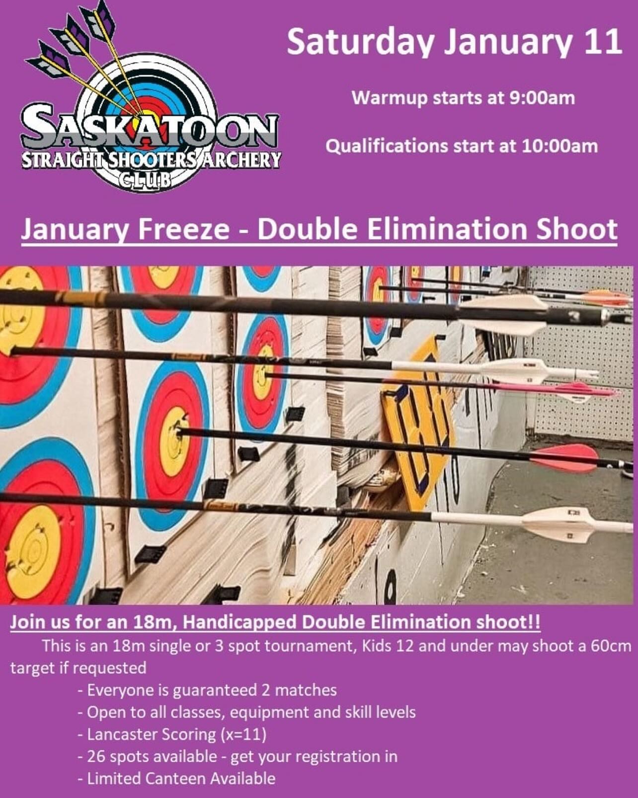We’re excited to host another indoor tournament! January 11th. 26 spots available. Email sssacoutdoor@gmail.com to register.