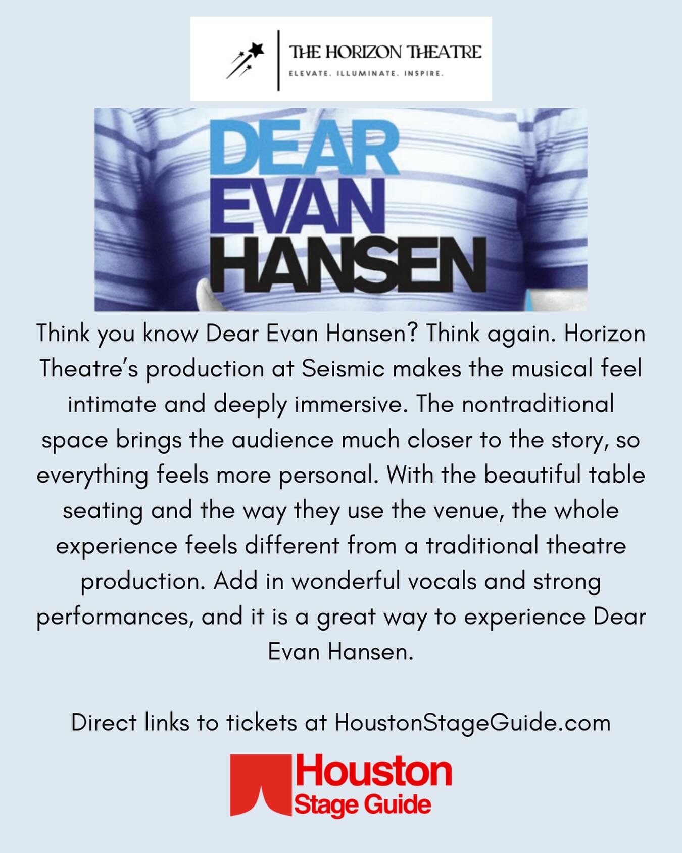 A totally different way to experiment Dear Even Hansen @thehorizontheatre #houstontheatre #houstonmusicals