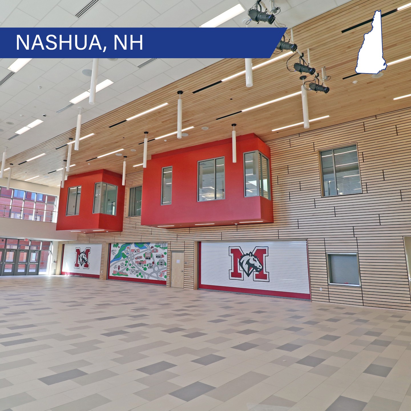 We love creating spaces for future generations!
Our Metro Walls Acoustical Division completed various acoustical services at the Nashua Middle School in Nashua, NH. These include Rulon wood ceilings and walls, tectum wood-fiber panels, fabric walls and standard acoustical ceilings.
Great job to everyone on site and @harvey_construction for creating this exquisite education building!
Visit our website to see more photos of this space.