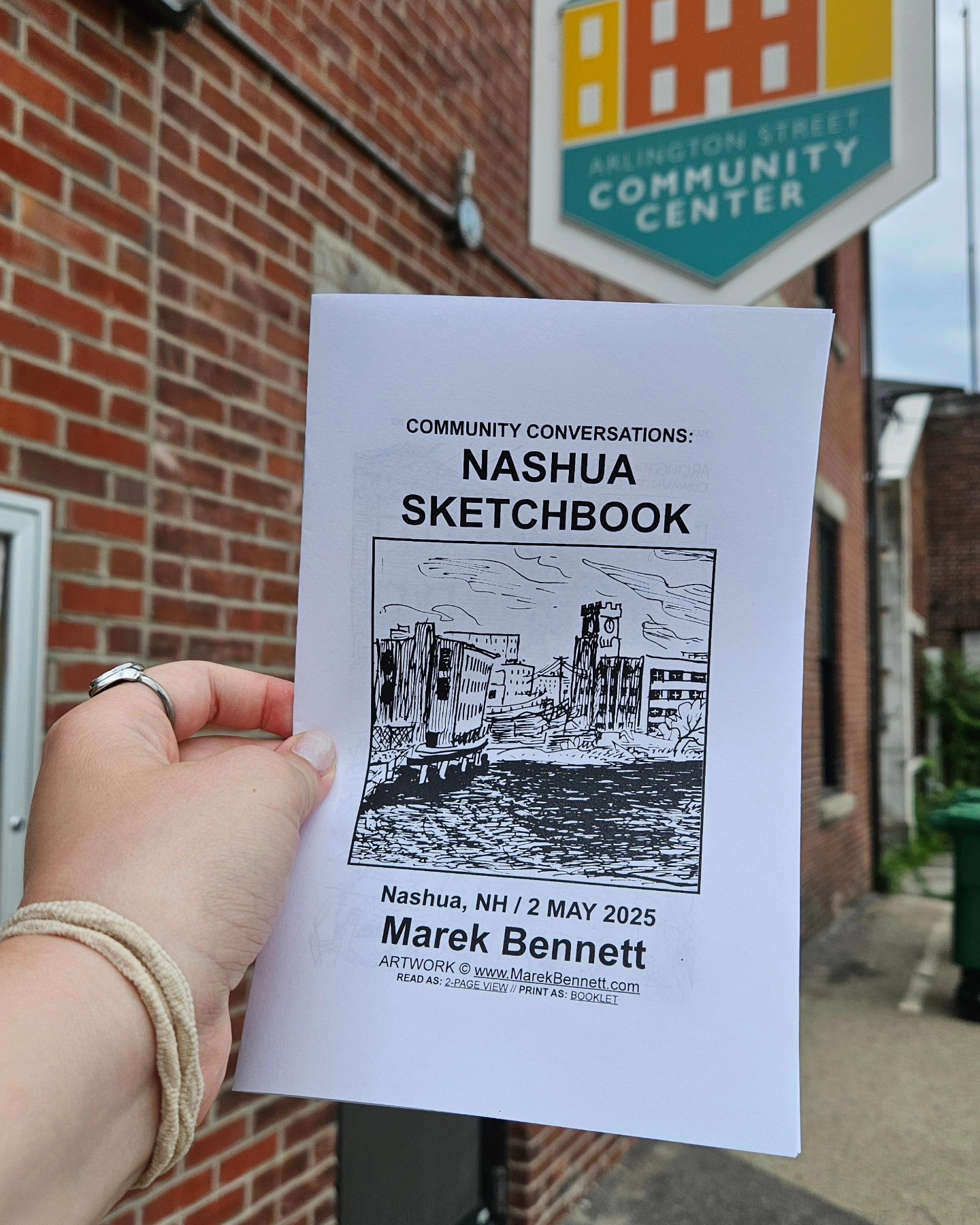 Our Nashua Sketchbook by the incredible @marekbennett is hereโผ๏ธ Marek helped bring our ideas from our Community Conversation earlier this month to life ๐ซถ Come pick up a sketchbook at the Center or visit our table at an upcoming event ๐
๐ Special thank you to NH CDFA, GSOP, 21st Century Nashua, our community translators, our ASCC partners, NH Humanities, Nashua Public Library, and of course Marek Bennett ๐