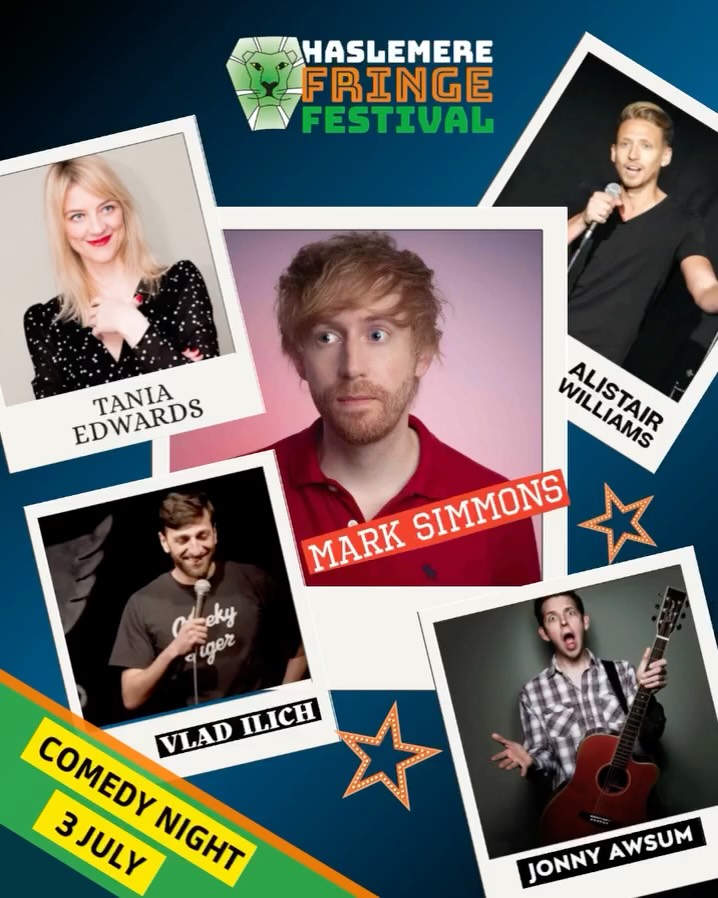 𤣠F R I D A Y N I G H T A T T H E F R I N G E š¤£
Grab your tickets for a hilarious night of comedy and live music at the Haslemere Fringe Festival 2026.
With comedy performances from Mark Simmons, Tania Edwards, Alistair Willians, Vlad Ilich and Jonny Awsum, it'll be a night of full on laughter and music!
Friday Night Tickets are at Early Bird Prices until the 25 April at only £29pp.
šGrab yours at www.haslemerefringe.co.uk/friday-tickets
#comedyshow #lotsoflaughs #smilesformiles #haslemerefringe2026 #haslemerefringefestival