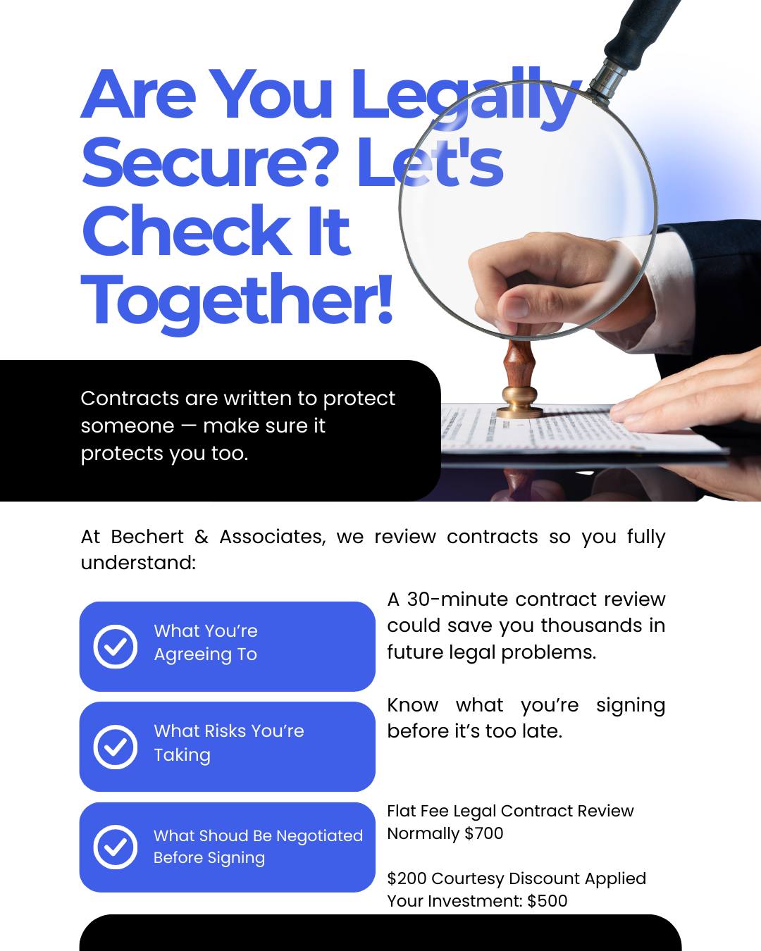 Not every contract is written in your best interest.
Before you sign a business agreement, employment contract, or real estate deal, have an attorney review it so you know exactly what you're agreeing to.
A quick contract review today could prevent a costly legal dispute tomorrow.
📞 954-941-8363
🌐 www.southfloridaattorney.com
#southfloridalawyer #contractreview #businesslaw #legalhelp #pompanobeachlawyer
#southfloridalawyer
#pompanobeachlawyer
#bocaratonlawyer
#fortlauderdalelawyer
#miamilawyer
#browardcountylawyer
#floridaattorney
#browardlawyer
#businesslawyer
#smallbusinesslawyer
#businesscontracts
#entrepreneurlawyer
#businesslegal
#startupattorney
#businesslegalhelp
#contractreview
#contractlawyer
#contractattorney
#legalcontractreview
#businesscontractlawyer
#legalcontracthelp
#reviewmycontract
#beforeyousign
#knowbeforeyousign
#contracthelp
