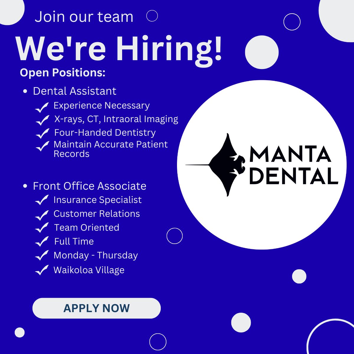 We're Hiring in Waikoloa Village! Join Our Team!! Links in comments!