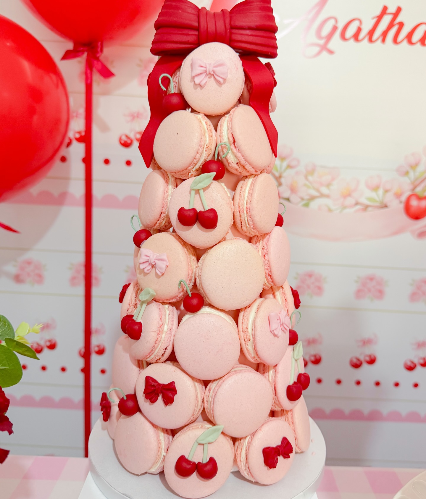 Tower of homemade macaroons