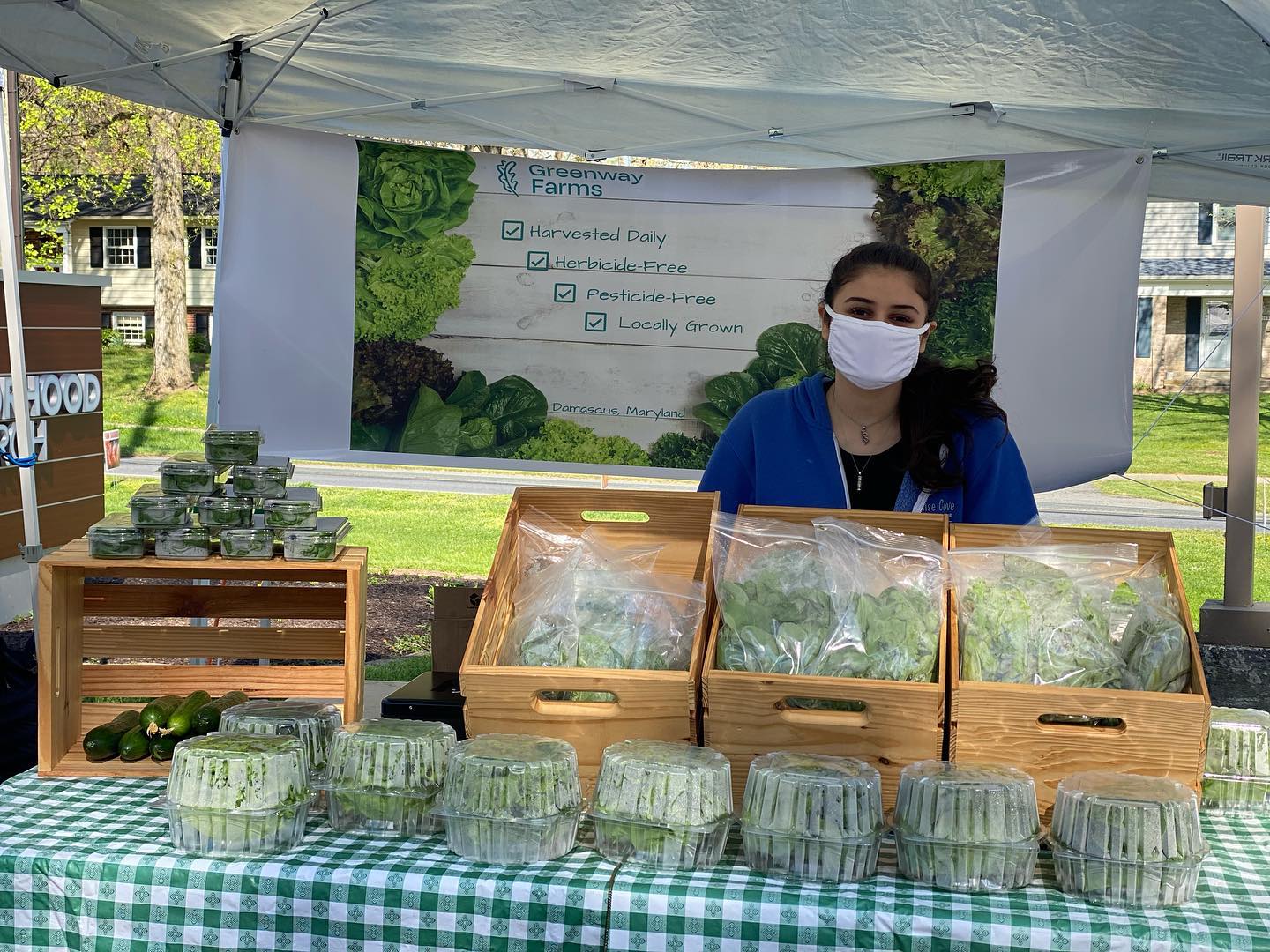First day of Derwood Farmers Market!! We’re so excited to be back! Come find us here every Saturday from 9am-1pm, and stock up on fresh greens for the week! We also offer pre-order and pick up at this location!