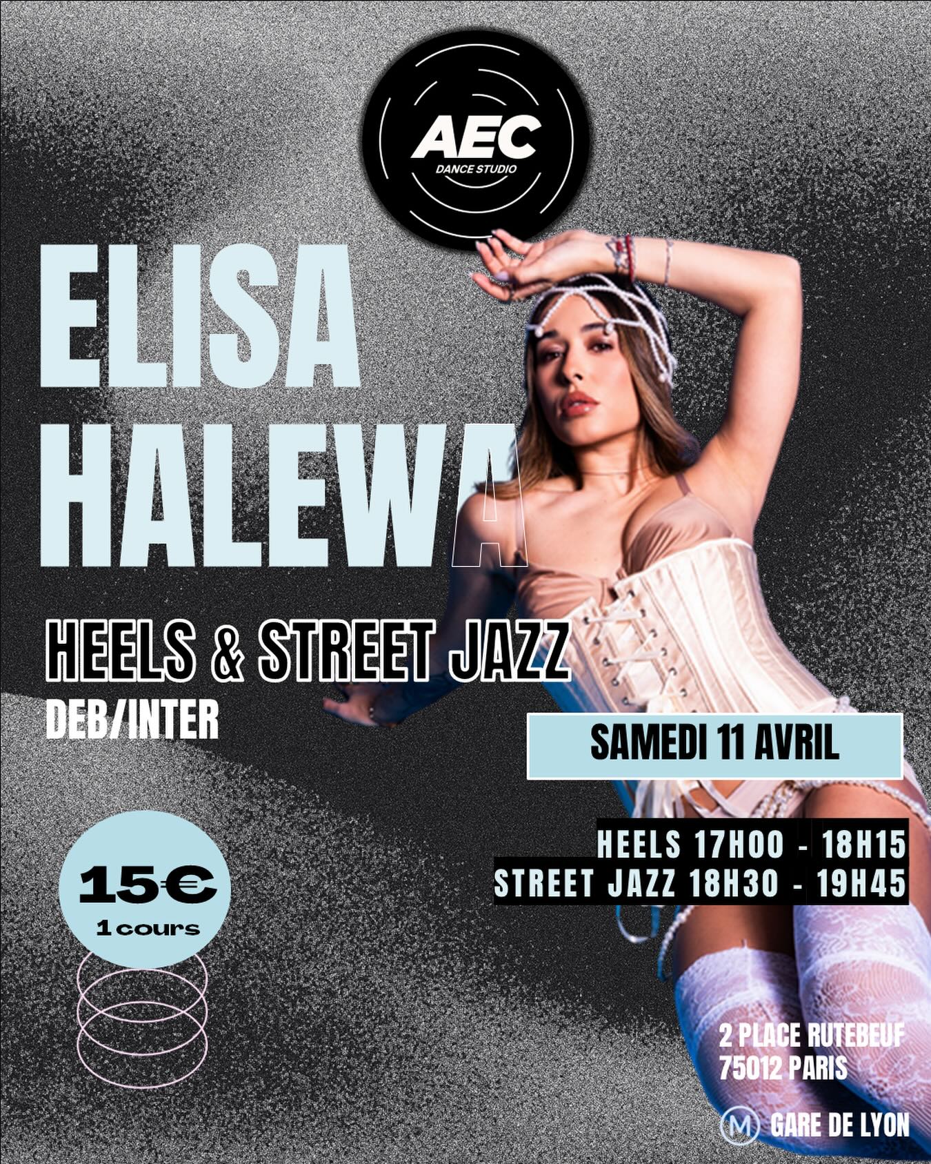 🦋 HEELS & STREET JAZZ AVEC ELISA 🦋
Elle est de retour le samedi 11 avril pour vous proposer deux cours débutant/intermédiaire
🌟17H00 HEELS
🌟18H30 STREET JAZZ
Inscris toi dès maintenant sur notre site internet
aecdancestudio.com
(Lien dispo en bio)
⚠️‼️ATTENTION LES PLACES SONT LIMITÉES
#streetjazz #heelsclass #heelschoreography #coursdedanse #parisdanse