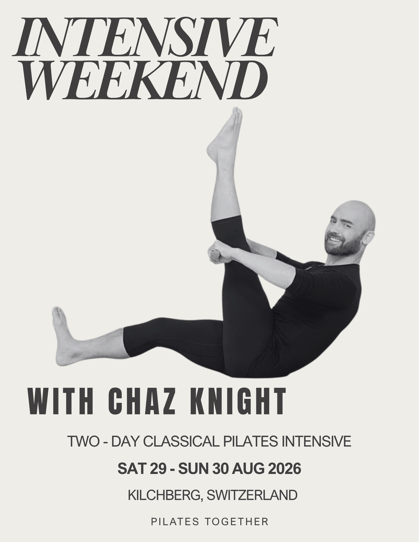 Chaz Knight – Intensive Weekend (Classical Pilates)
📍Pilates Together Studio | August
We’re excited to host Chaz Knight for a special two-day intensive this August – for the first time in Europe.
This focused weekend is designed for Pilates teachers and dedicated practitioners who want to deepen their understanding of the classical system. Rather than doing more exercises, the work is about refining the fundamentals that truly change bodies: what to look for, what to build, and how to layer progressions with clarity and purpose.
Across two full days we will explore:
• Pre-Pilates progressions (supine, seated & standing)
• Spine Corrector & barrels for mobility and organization • The Wunda Chair for strength, control and athletic movement quality
Expect a clear structure, precise cueing, and practicalprogressions you can immediately apply in your own practice or teaching.
About Chaz Knight
Chaz Knight began his Pilates journey in 2006 and wenton to train extensively with leading schools including Fletcher Pilates, Romana’s Pilates, and Authentic Pilates. Today he is an internationally sought-after educator and mentor, teaching workshops and conferences worldwide, leading teacher mentorship in Beverly Hills, and working with studios across Los Angeles.
⚡ Spots are limited.
Secure your place now via the link in bio- Pilatestogether profile ⬆️
https://www.pilatestogether.ch/event-details/intensive-weekend-with-chaz-knight
#ClassicalPilates
#PilatesTeacherTraining
#PilatesWorkshop
#PilatesEducation
PilatesTeachers
