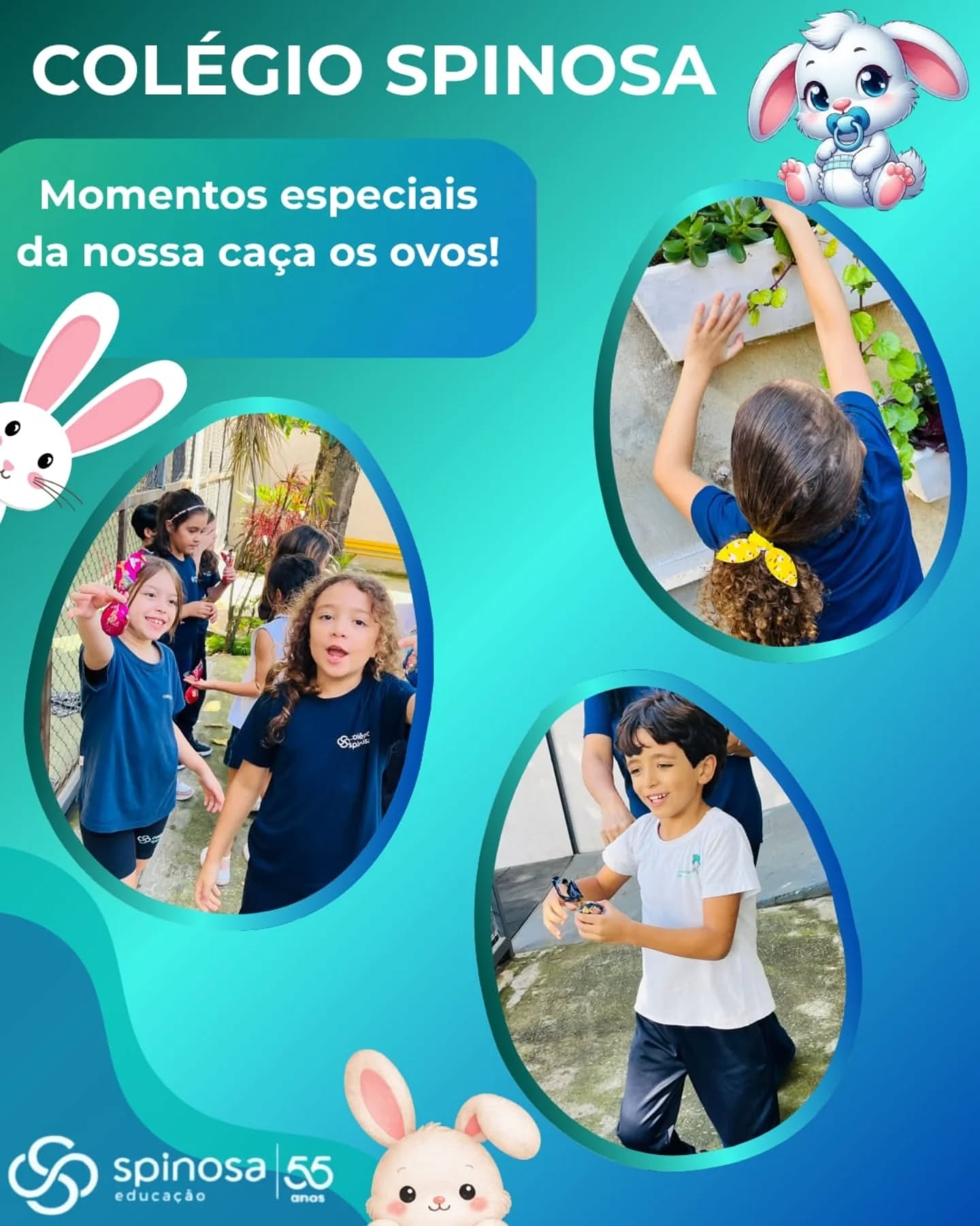 🐰✨ A Caça aos Ovos do Spinosa
A tradicional Caça aos Ovos do Spinosa proporcionou aos alunos um momento especial de alegria, descoberta e integração.
Entre pistas, brincadeiras e muita animação, nossos alunos vivenciaram uma experiência que estimulou a cooperação, a curiosidade e o espírito de partilha, tornando a celebração da Páscoa ainda mais significativa.
Momentos como esse fortalecem vínculos, criam memórias afetivas e mostram que aprender também pode acontecer por meio do brincar. 💙
#ColégioSpinosa #PáscoaNoSpinosa #CaçaAosOvos #EducaçãoComAfeto #AprenderBrincando VivênciasEscolares InfânciaComAfeto